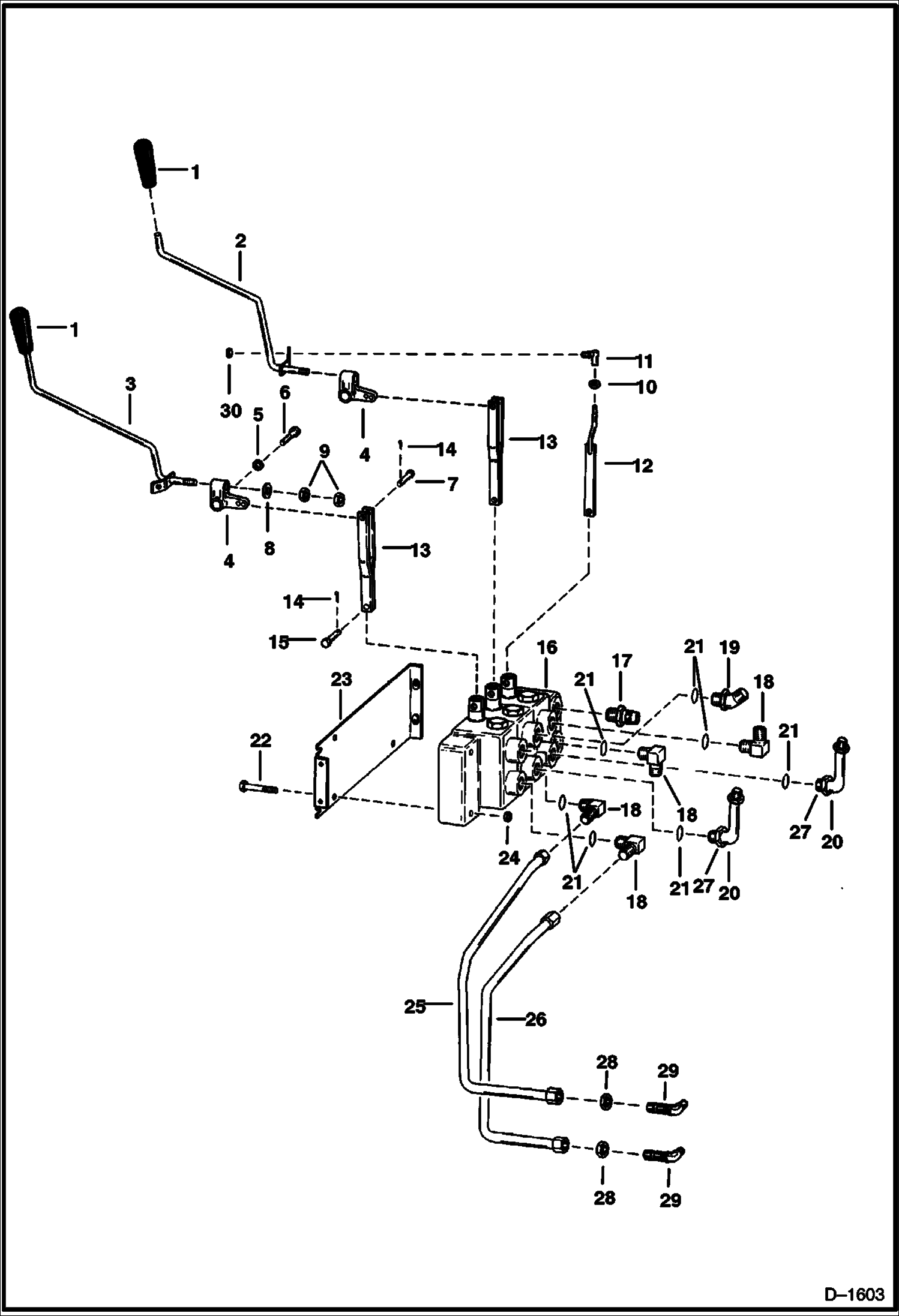 Схема запчастей Bobcat Articulated Loaders - CONTROL LINKAGE & CIRCUITRY HYDRAULIC SYSTEM