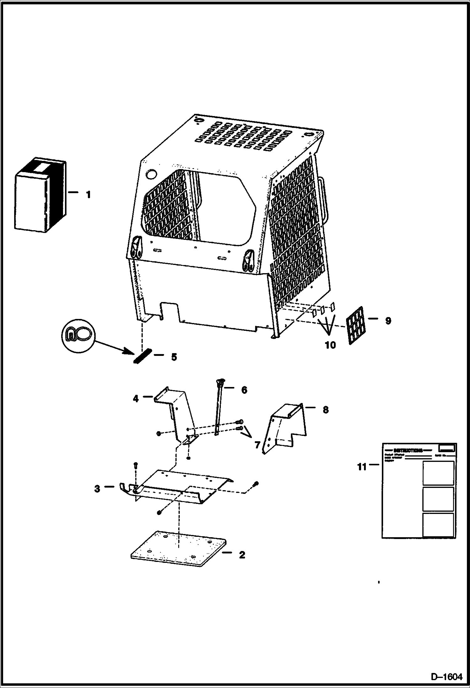 Схема запчастей Bobcat 600s - CAB AIR DUCT KIT (S/N 12210 & Below) ACCESSORIES & OPTIONS