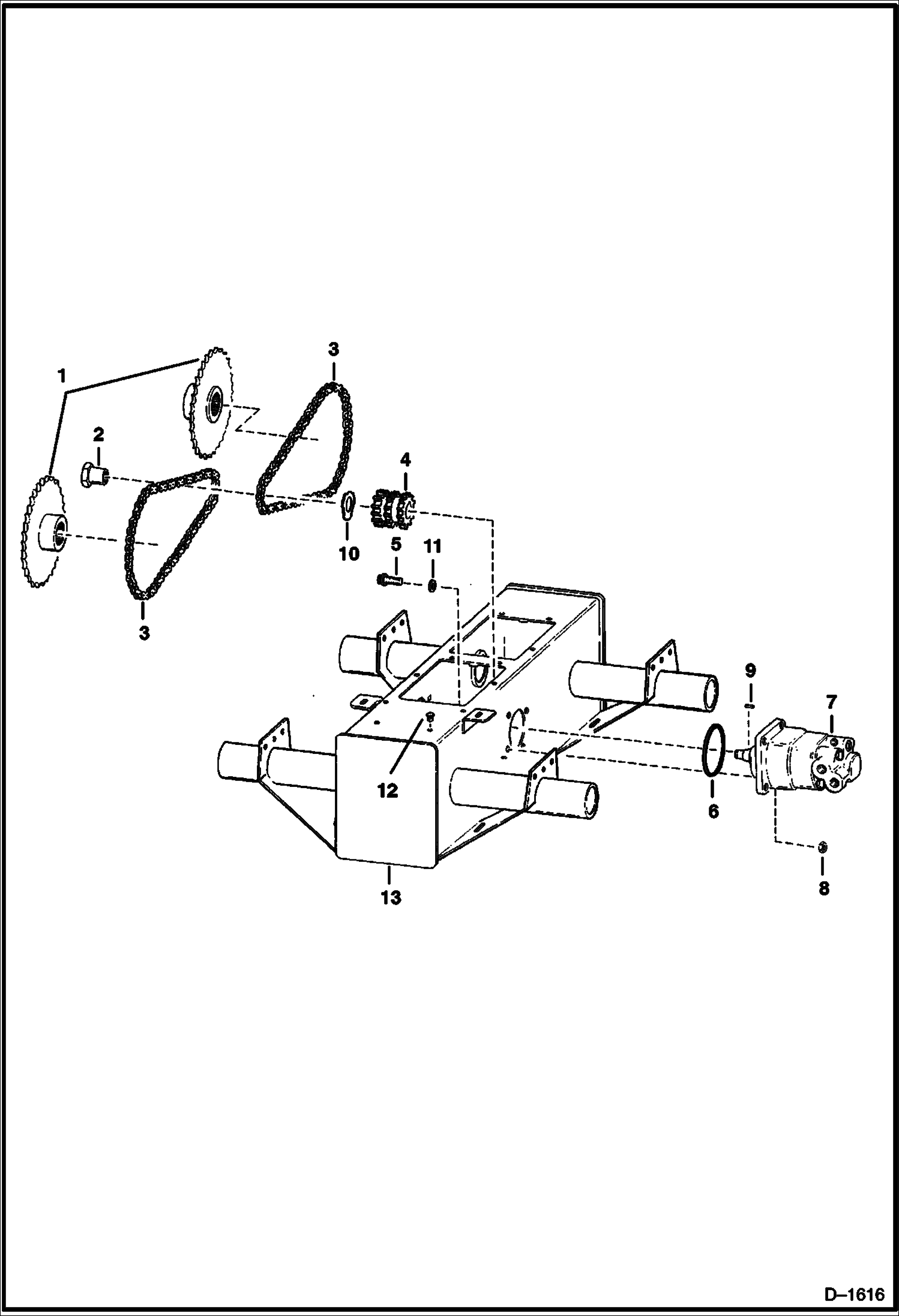 Схема запчастей Bobcat 500s - DRIVE TRAIN (S/N 13071 & Below) DRIVE TRAIN