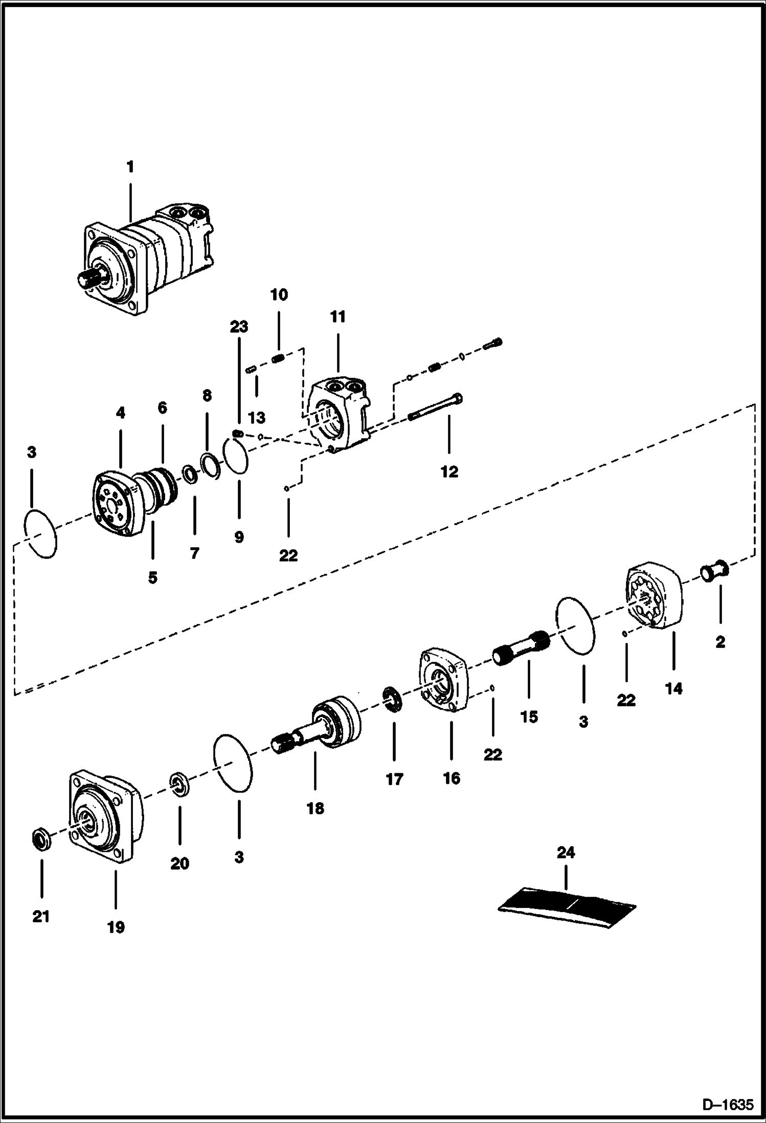 Схема запчастей Bobcat 400s - HYDROSTATIC MOTOR (105-1102-006) HYDROSTATIC SYSTEM