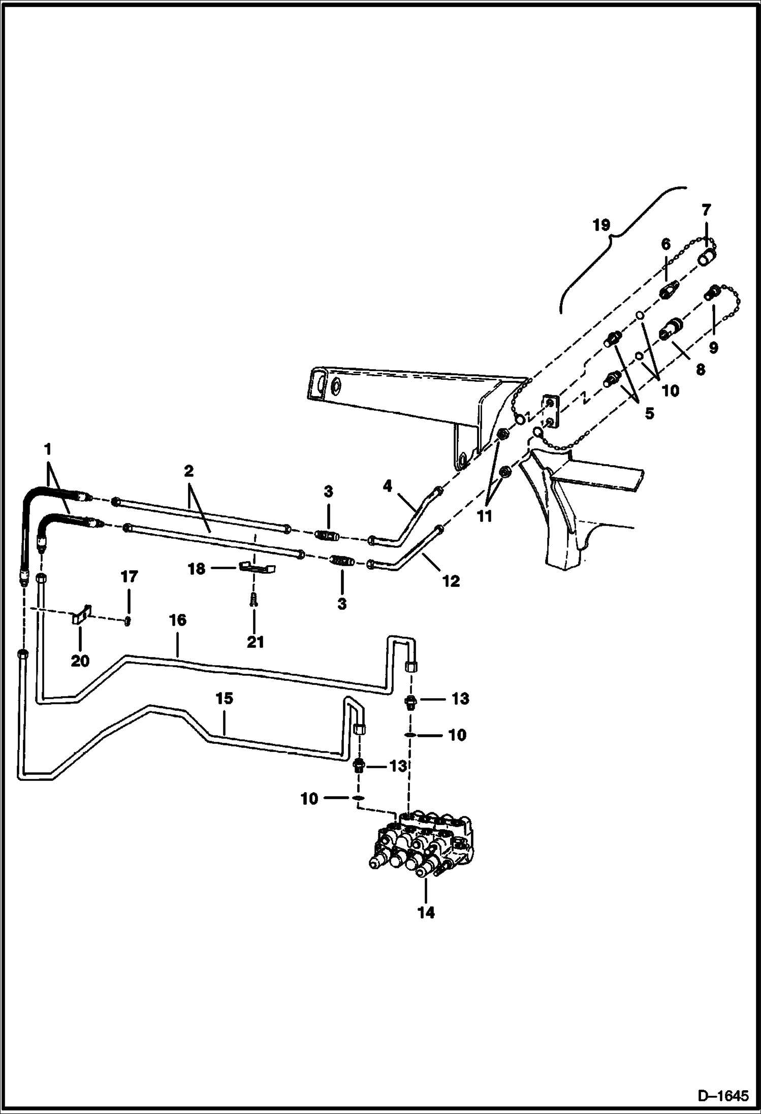 Схема запчастей Bobcat 800s - AUXILIARY HYDRAULICS (S/N 15001 & Above) HYDRAULIC SYSTEM