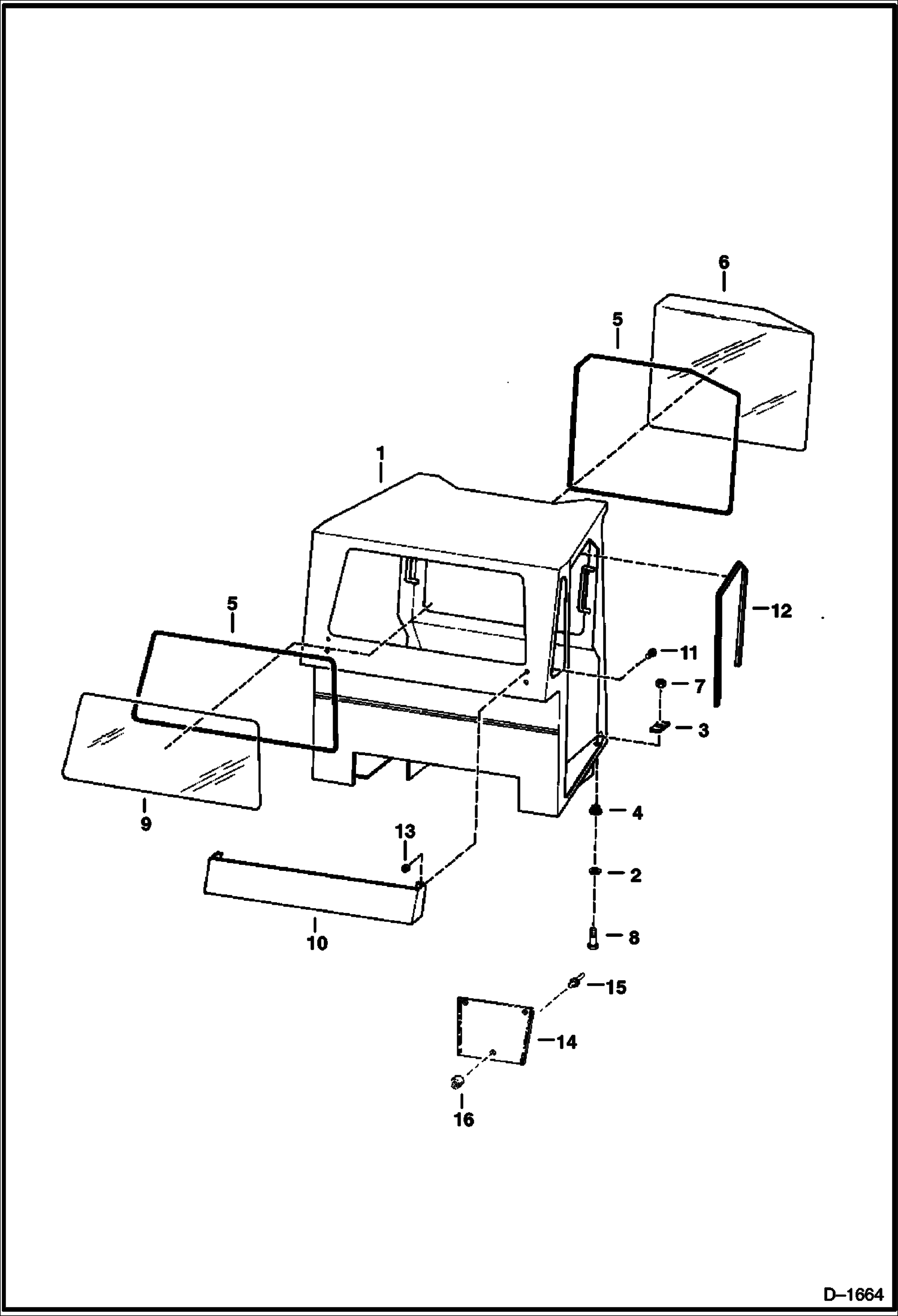 Схема запчастей Bobcat Articulated Loaders - OPERATOR CAB MAIN FRAME