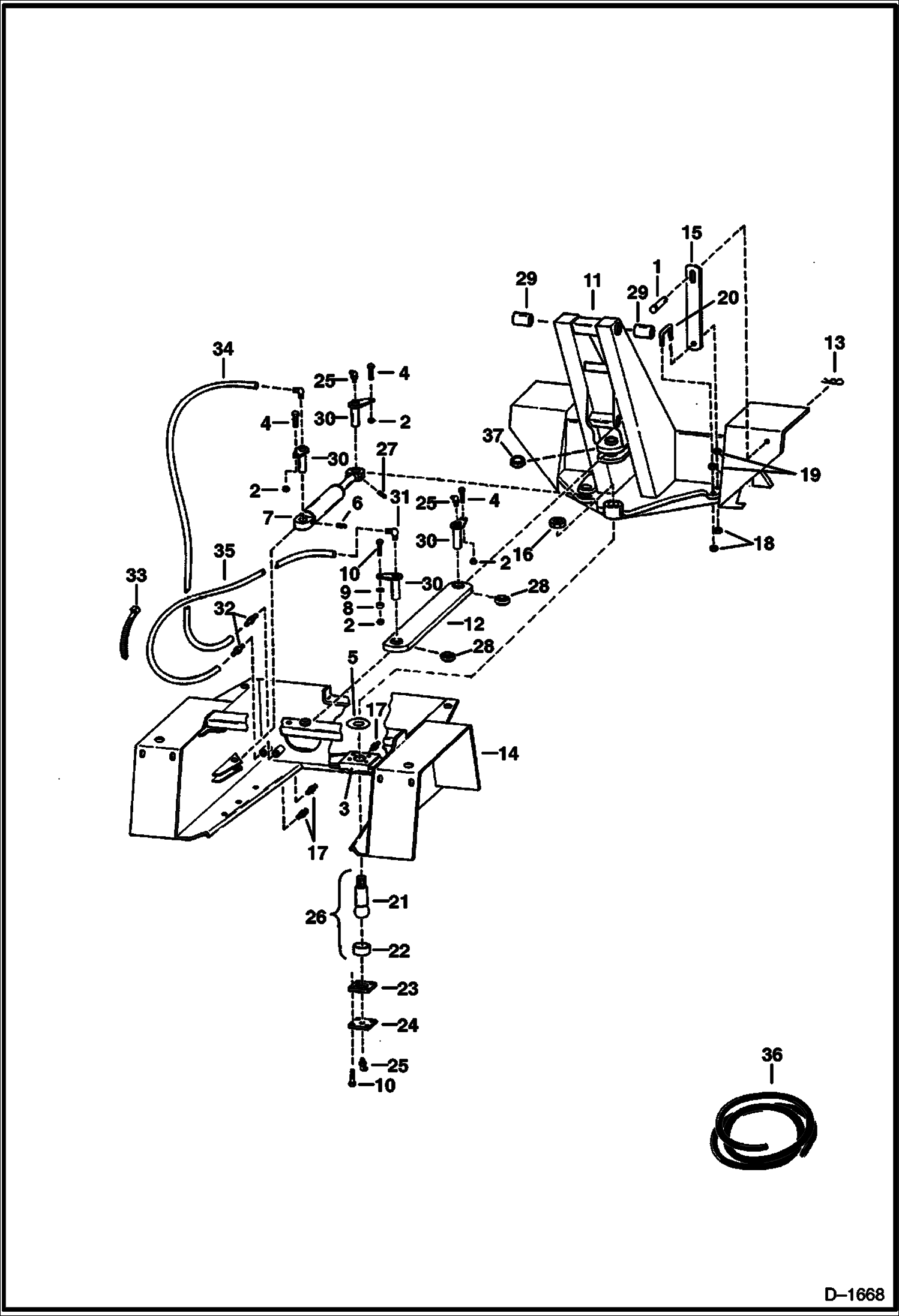 Схема запчастей Bobcat Articulated Loaders - FRAMES & ARTICULATION UNIT MAIN FRAME