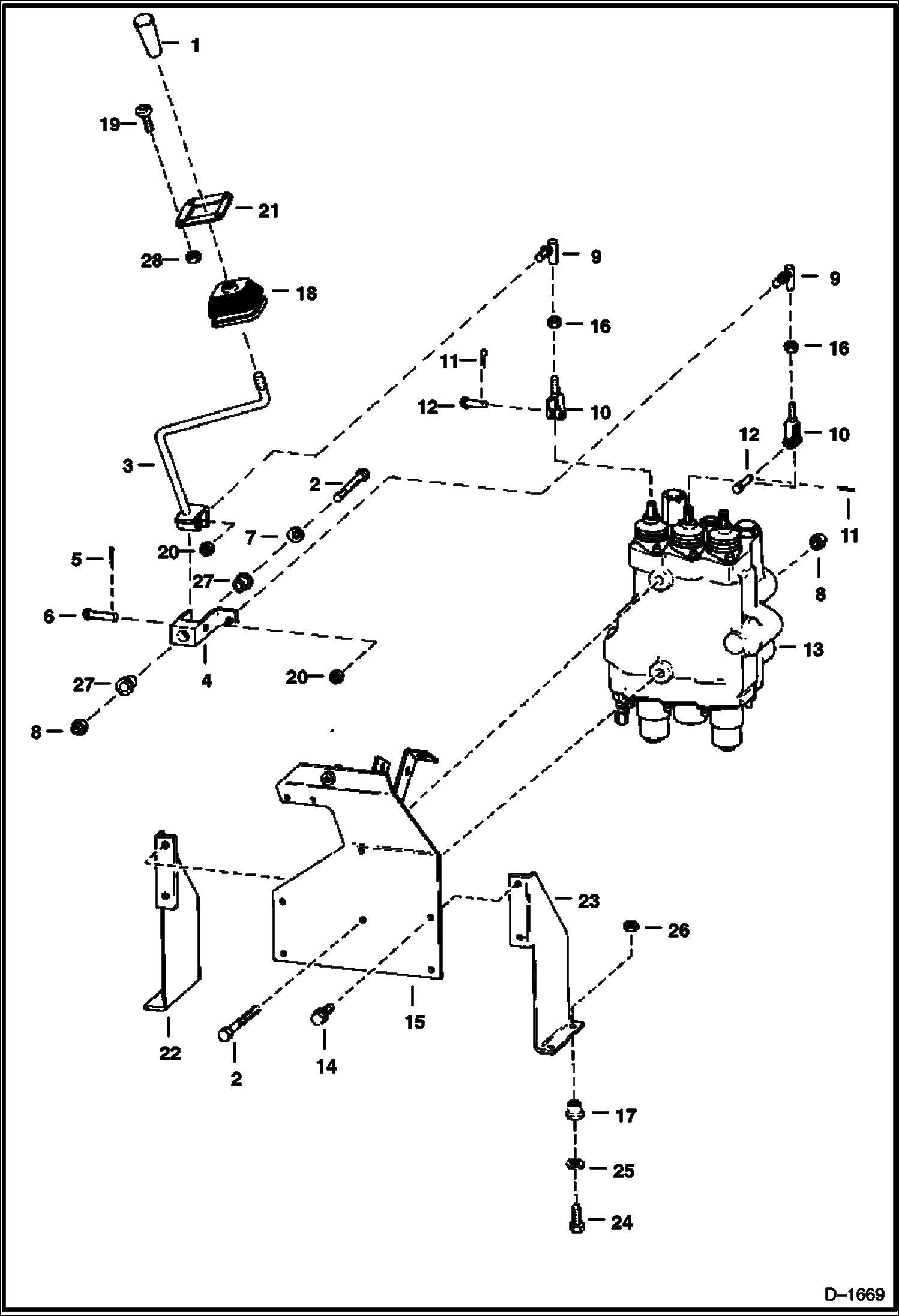 Схема запчастей Bobcat Articulated Loaders - CONTROL LINKAGE HYDRAULIC SYSTEM