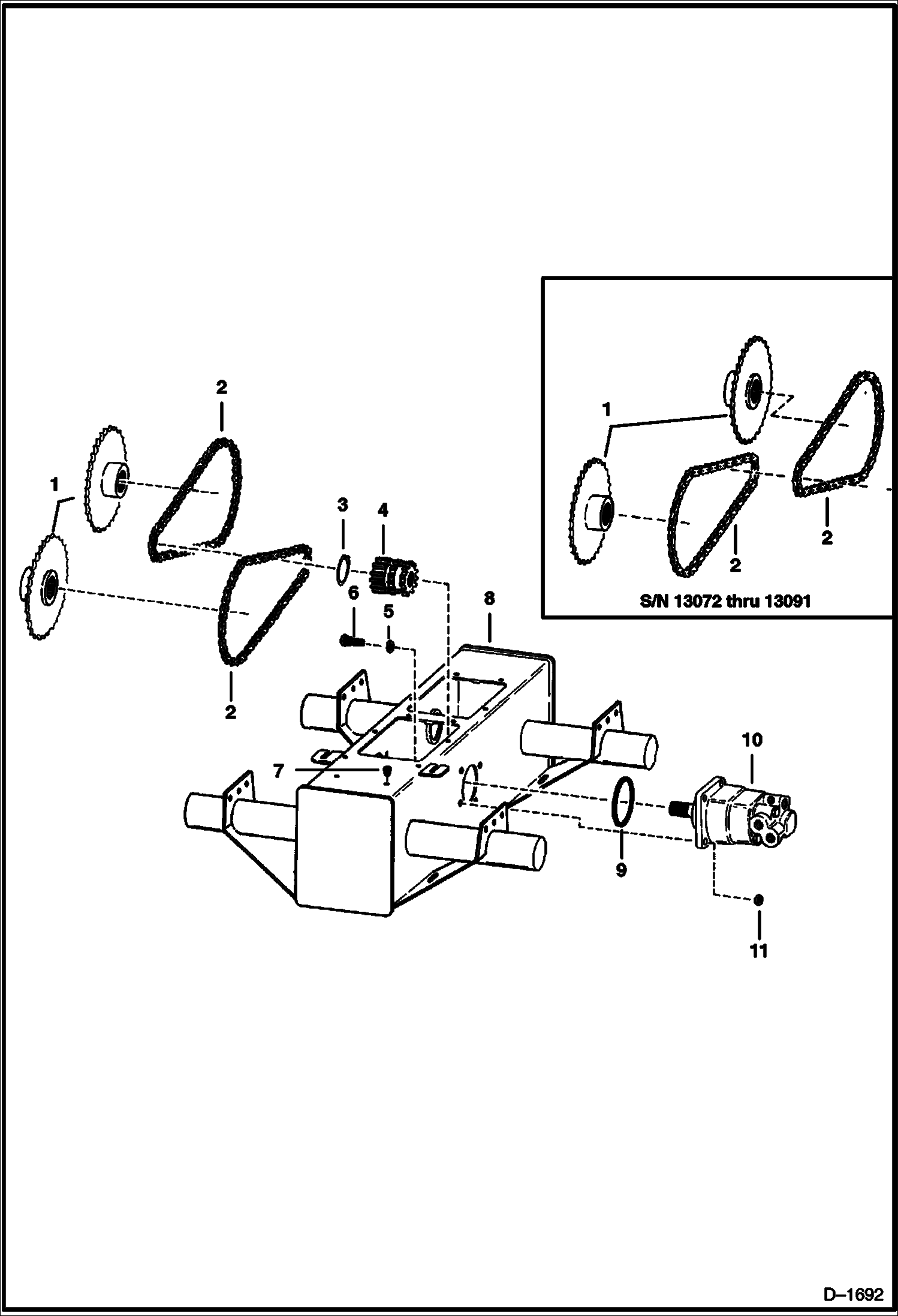 Схема запчастей Bobcat 500s - DRIVE TRAIN (S/N 13156 & Above) DRIVE TRAIN