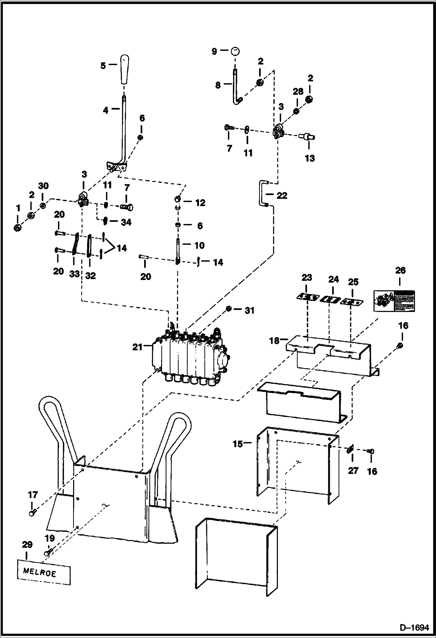 Схема запчастей Bobcat BACKHOE - BACKHOE (Control Levers with Husco Valve) (907 195601426 & Above) 907 BACKHOE