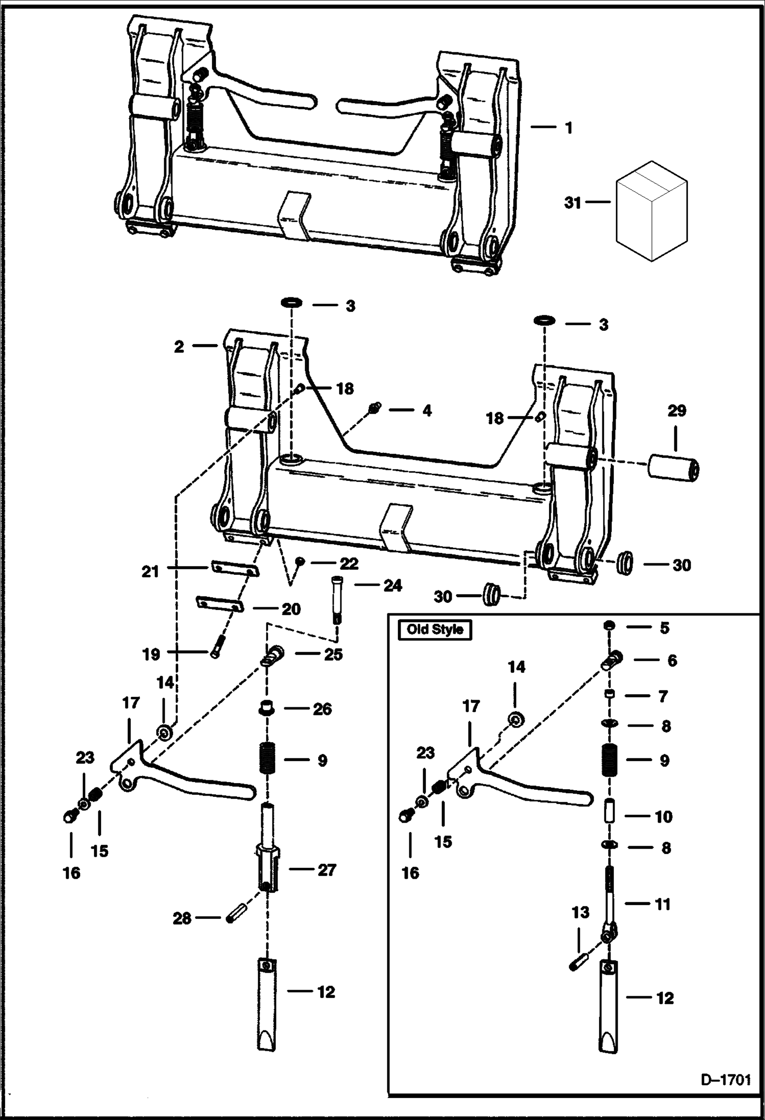 Схема запчастей Bobcat 900s - BOB-TACH MAIN FRAME