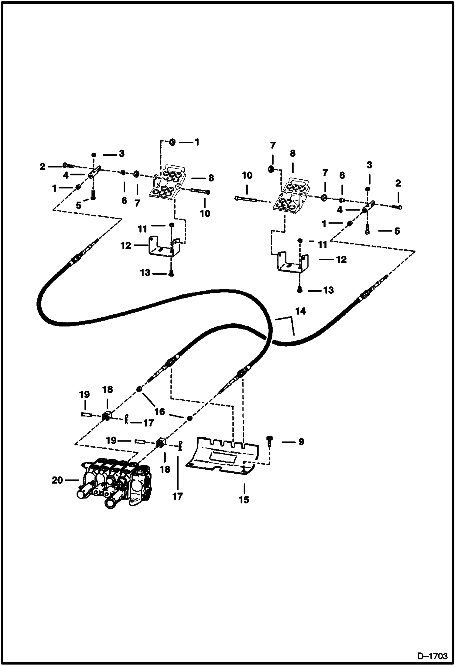 Схема запчастей Bobcat 900s - CONTROL PEDALS HYDRAULIC SYSTEM