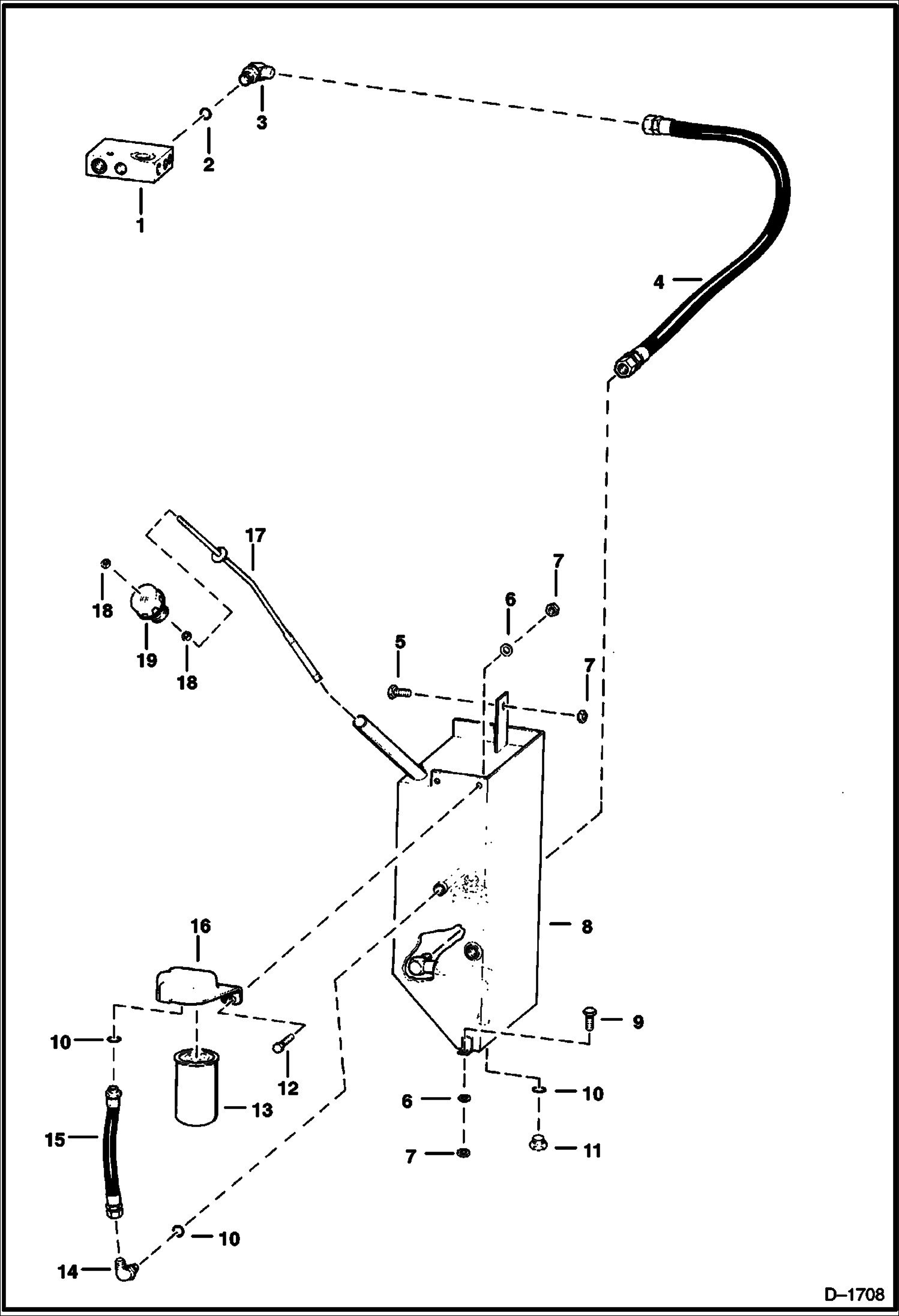 Схема запчастей Bobcat Articulated Loaders - HYDRAULIC OIL TANK (S/N 13126 & Below) HYDROSTATIC SYSTEM