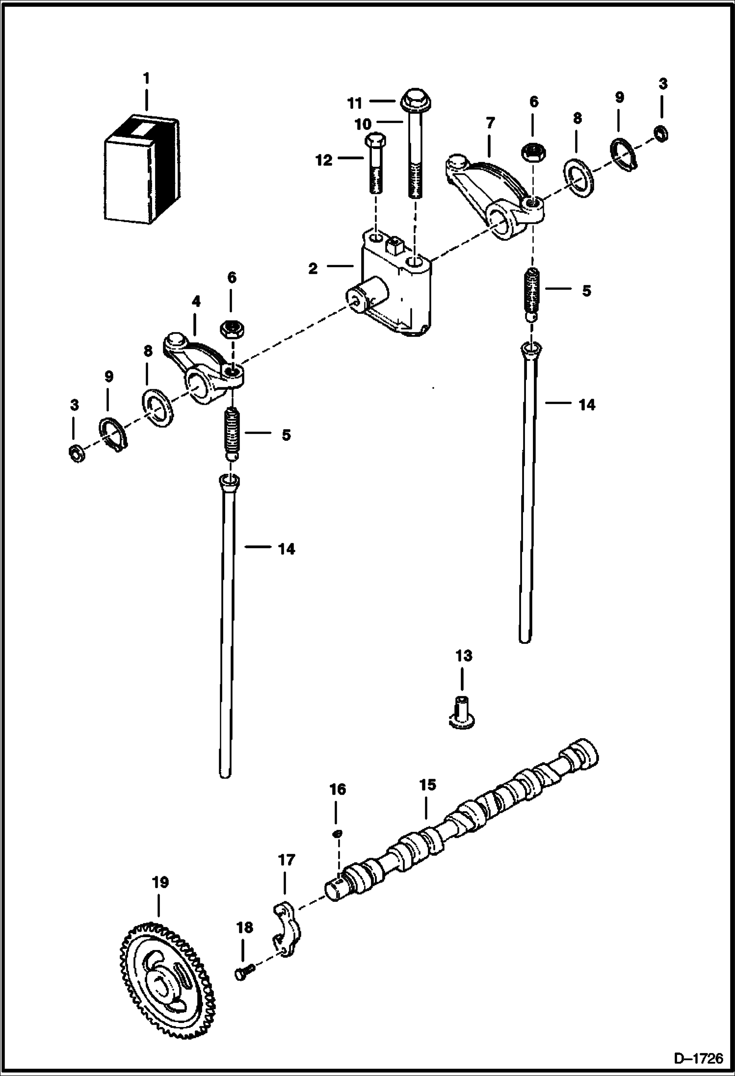 Схема запчастей Bobcat 900s - ROCKER ARMS & CAMSHAFT POWER UNIT