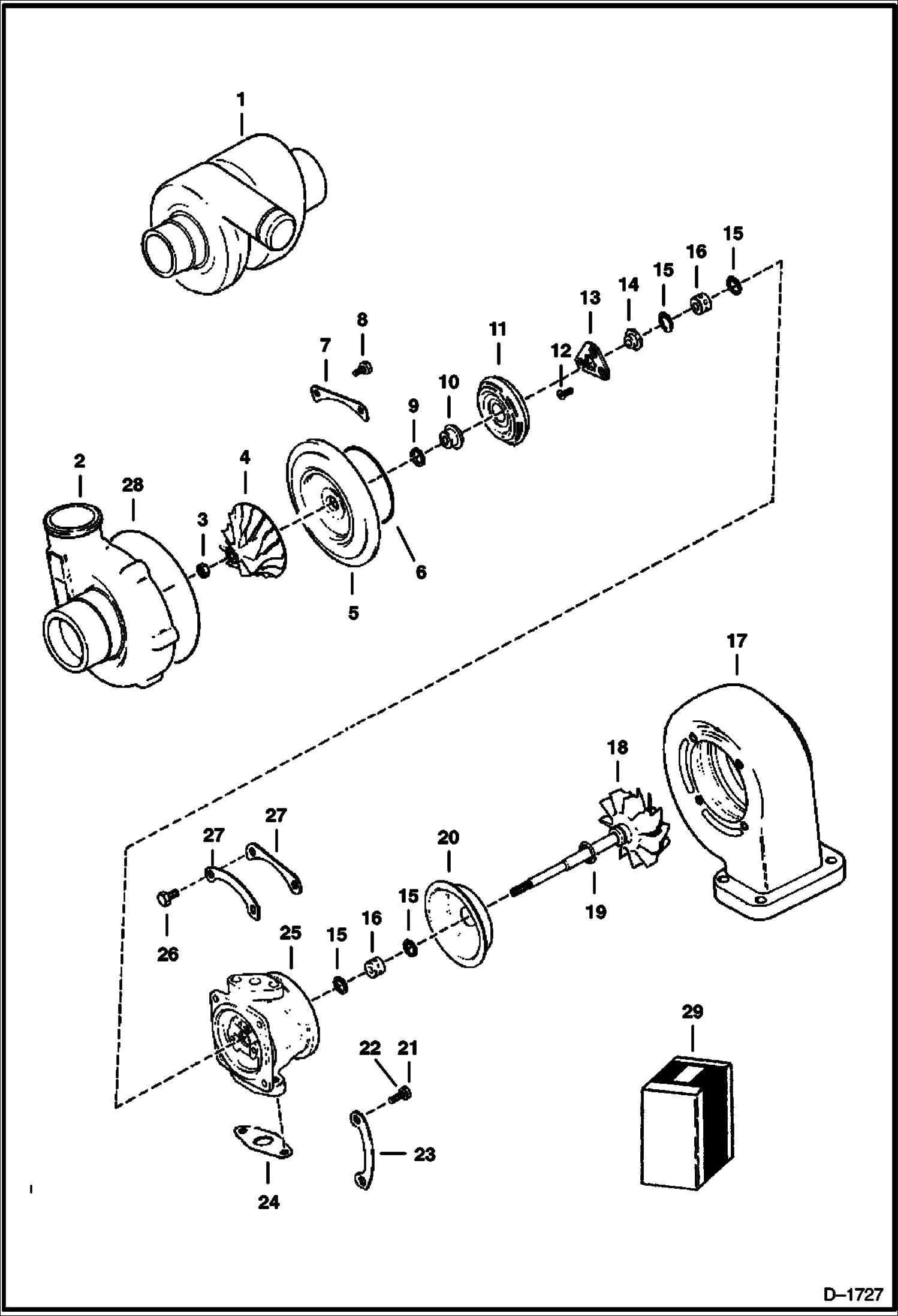 Схема запчастей Bobcat 900s - TURBOCHARGER POWER UNIT