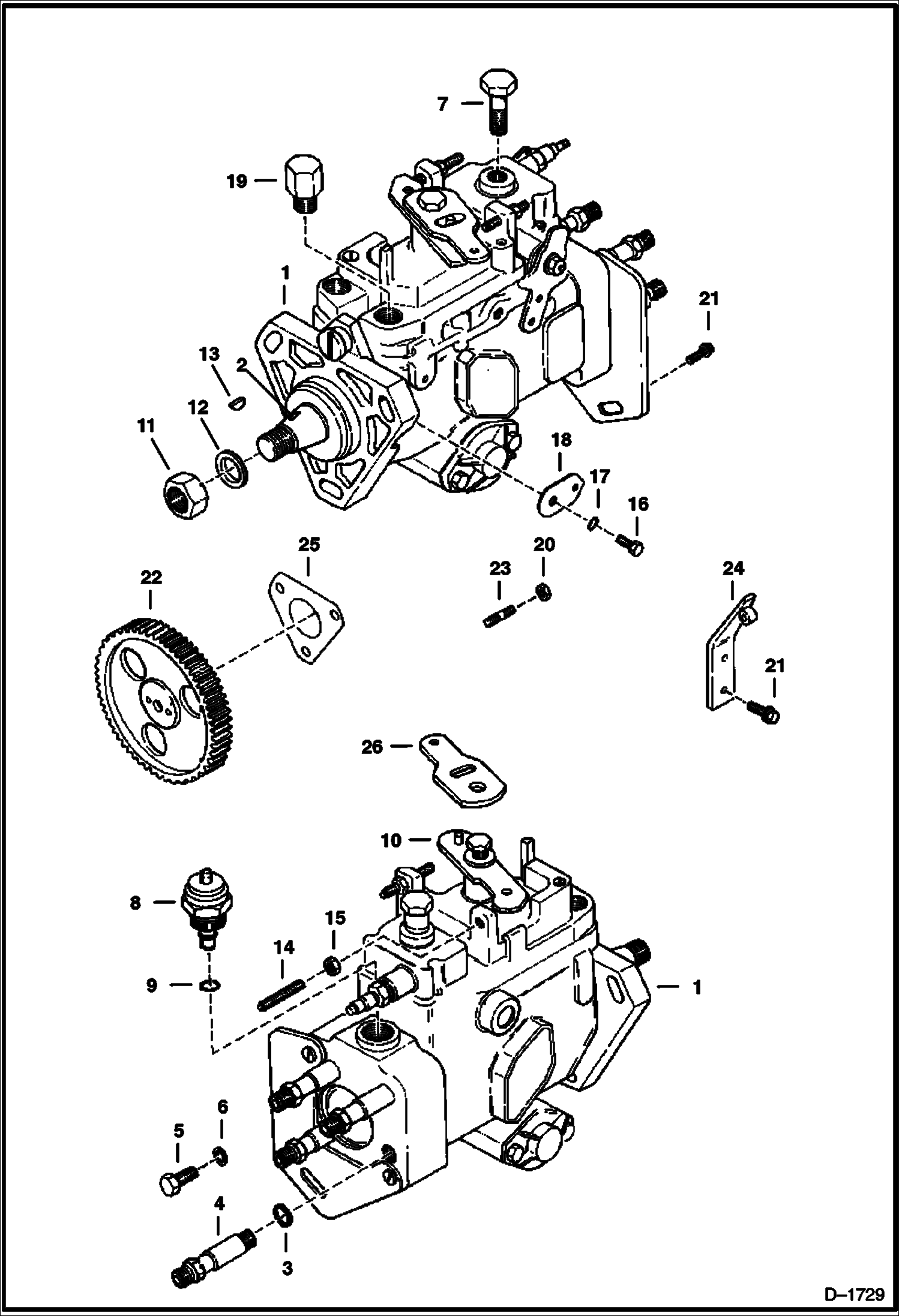 Схема запчастей Bobcat 900s - INJECTION PUMP POWER UNIT