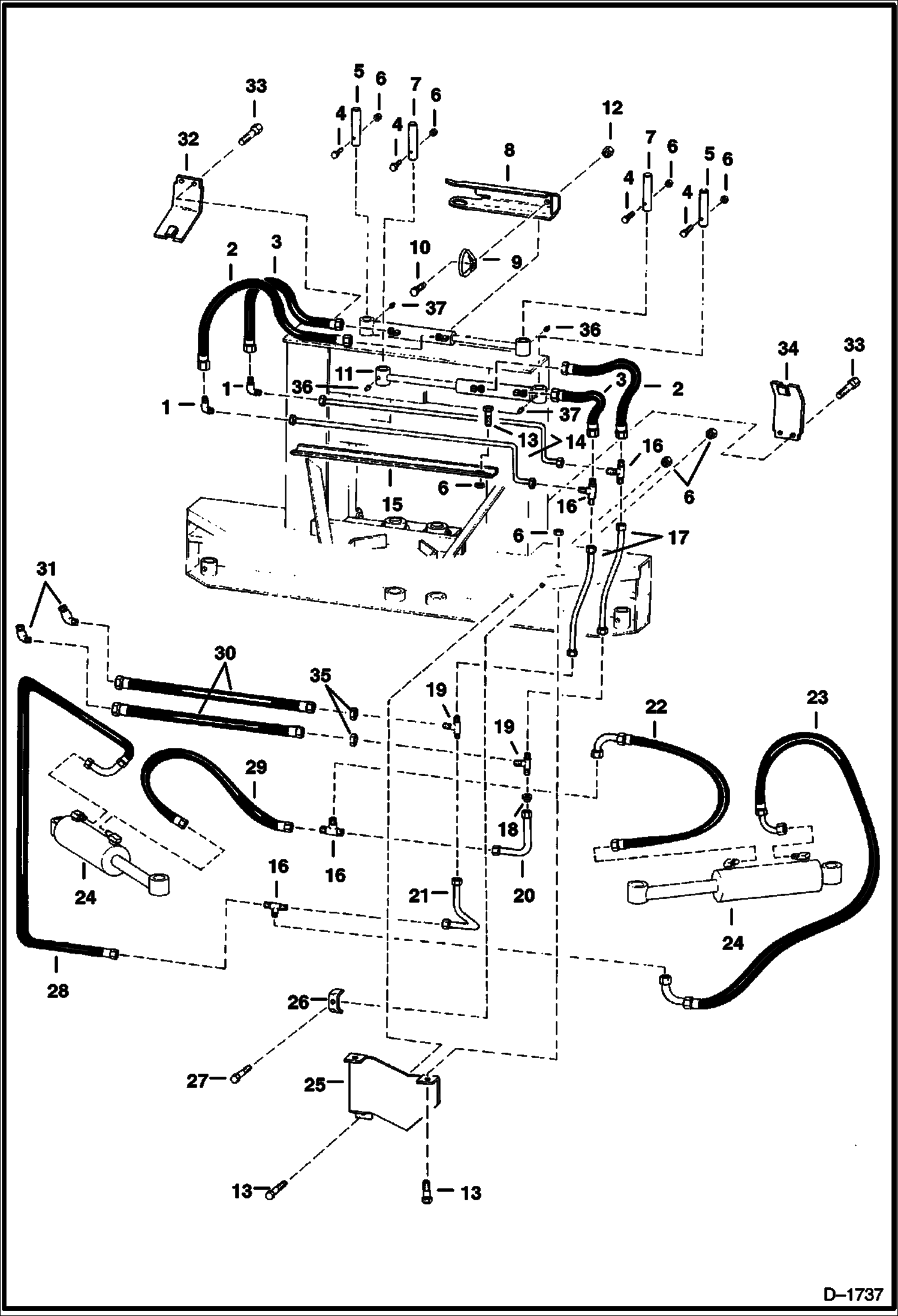 Схема запчастей Bobcat Feller Buncher - SHEAR HYDRAULIC SYSTEM ACCESSORIES & OPTIONS