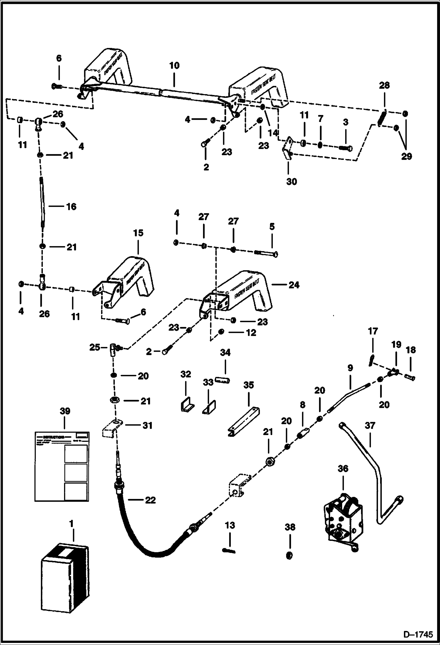 Схема запчастей Bobcat Articulated Loaders - SEAT BAR KIT ACCESSORIES & OPTIONS