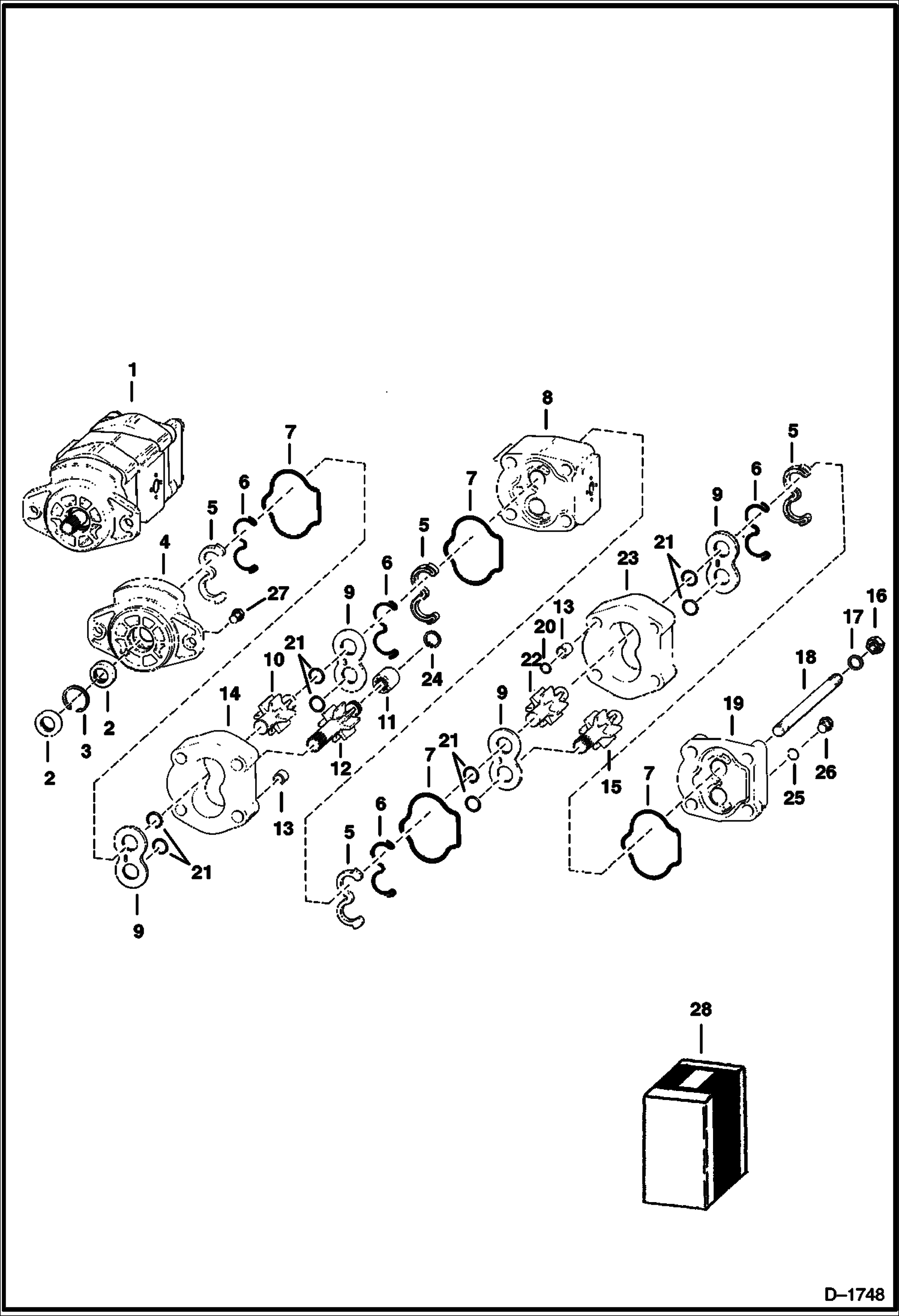 Схема запчастей Bobcat 900s - HYDRAULIC PUMP HYDRAULIC SYSTEM