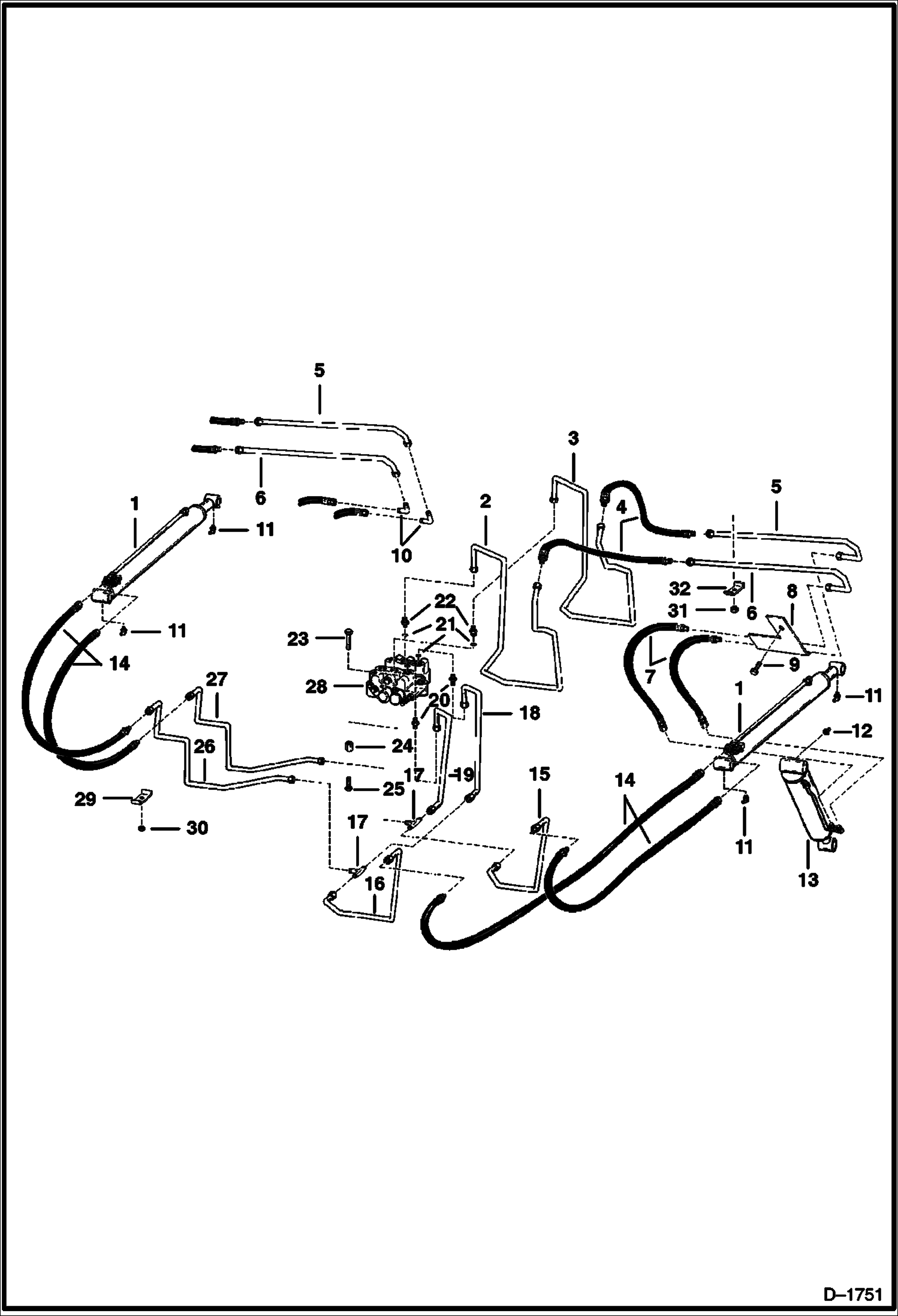 Схема запчастей Bobcat 400s - HYDRAULIC CIRCUITRY HYDRAULIC SYSTEM