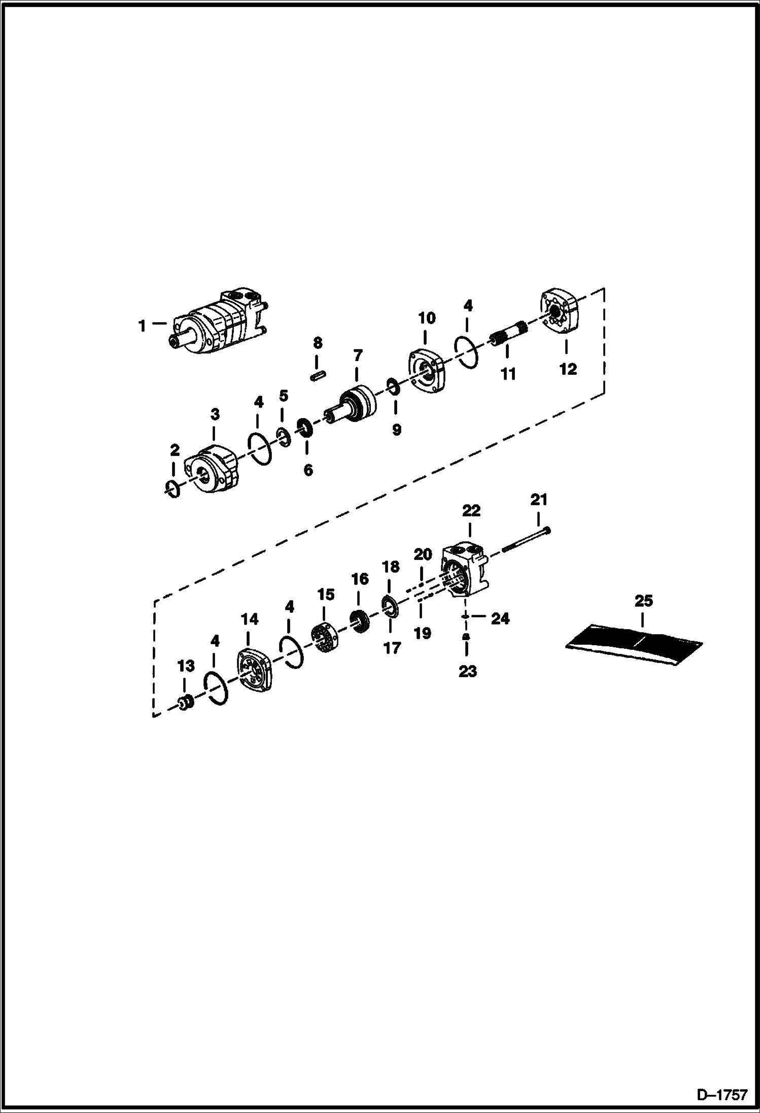 Схема запчастей Bobcat SNOWBLOWER - SB200 & SB240 SNOWBLOWER (Auger Motor) Loader