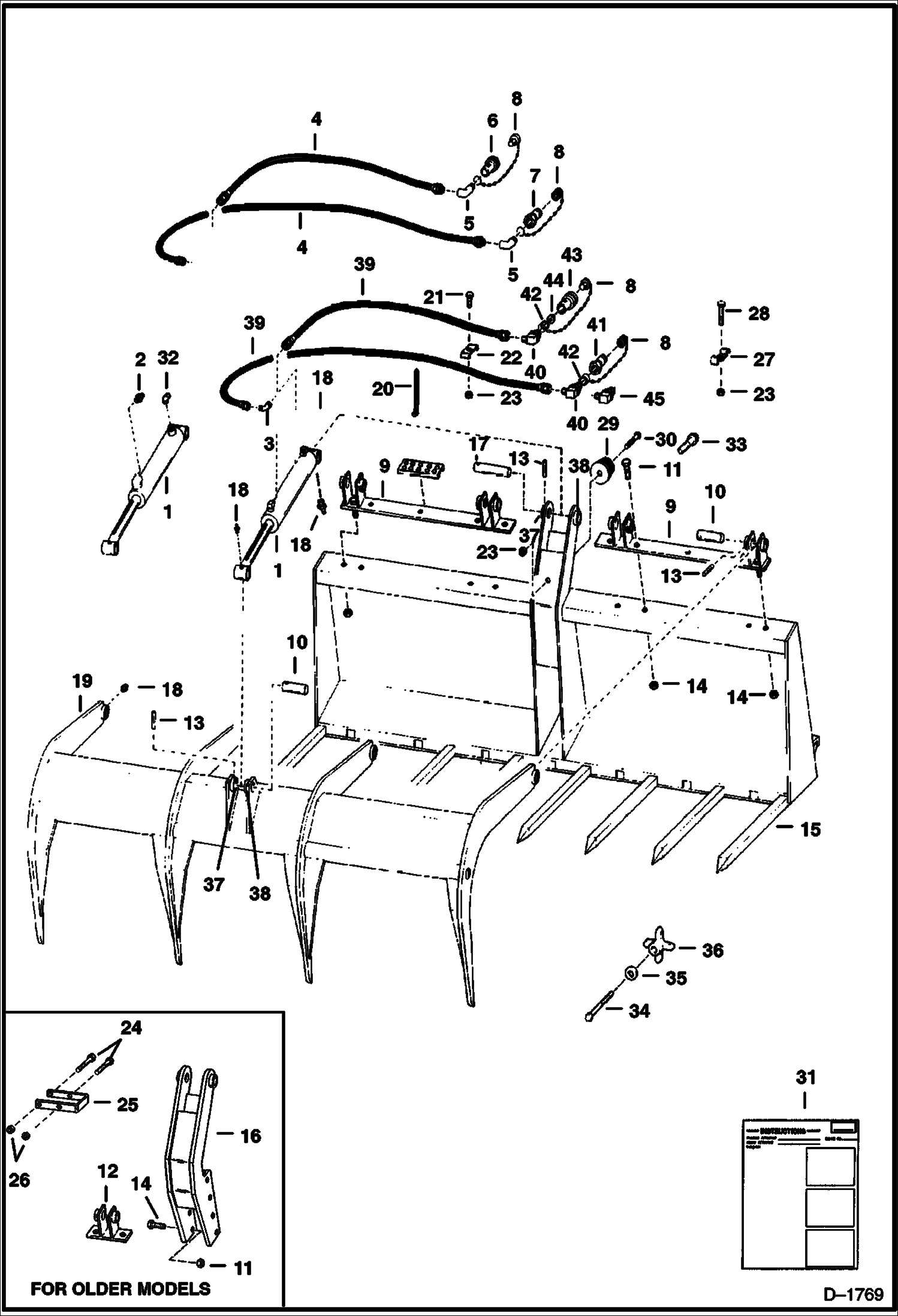 Схема запчастей Bobcat GRAPPLES - GRAPPLE FORK Old Loader