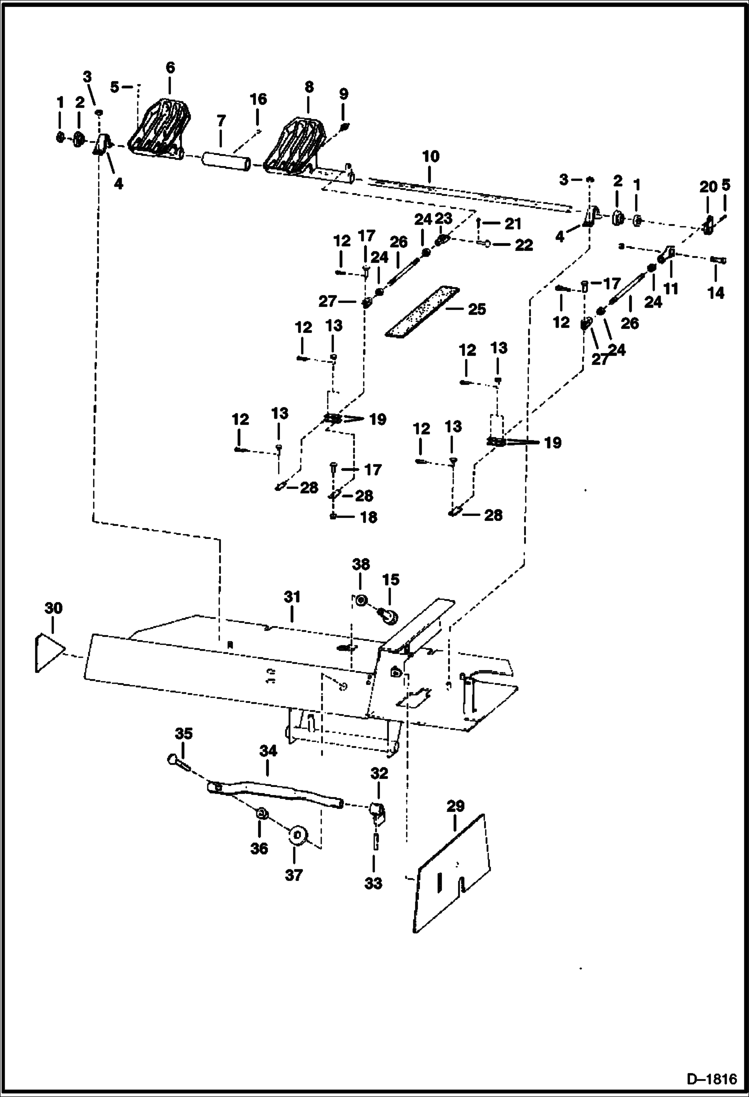 Схема запчастей Bobcat 900s - FOOT CONTROLS HYDRAULIC SYSTEM