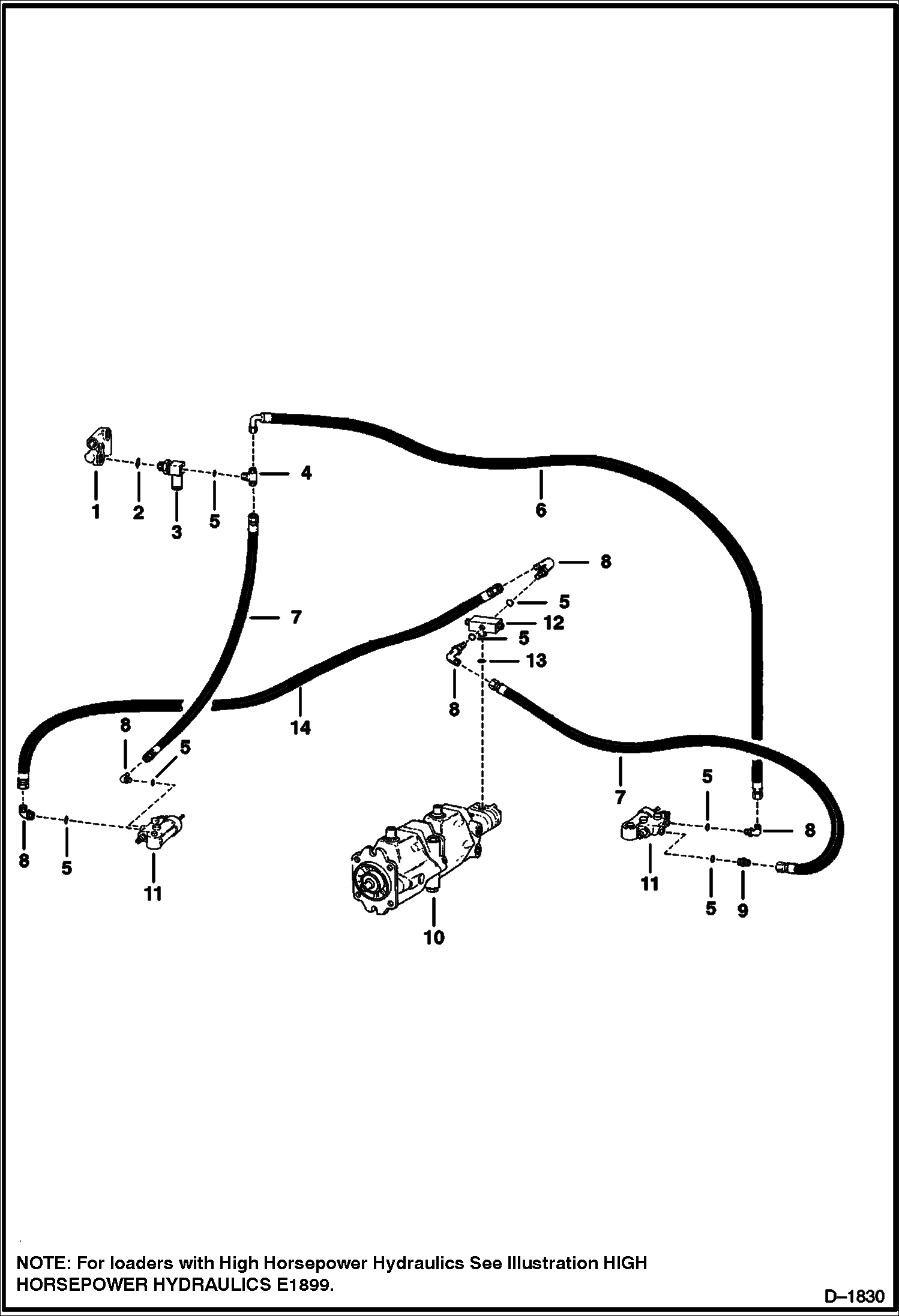 Схема запчастей Bobcat 800s - HYDROSTATIC CIRCUITRY (S/N 26001 & Above) HYDROSTATIC SYSTEM