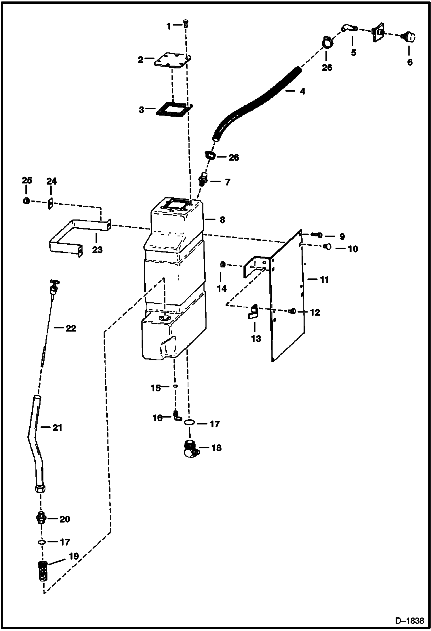 Схема запчастей Bobcat Articulated Loaders - HYDRAULIC TANK (S/N 12001 & Above) HYDROSTATIC SYSTEM