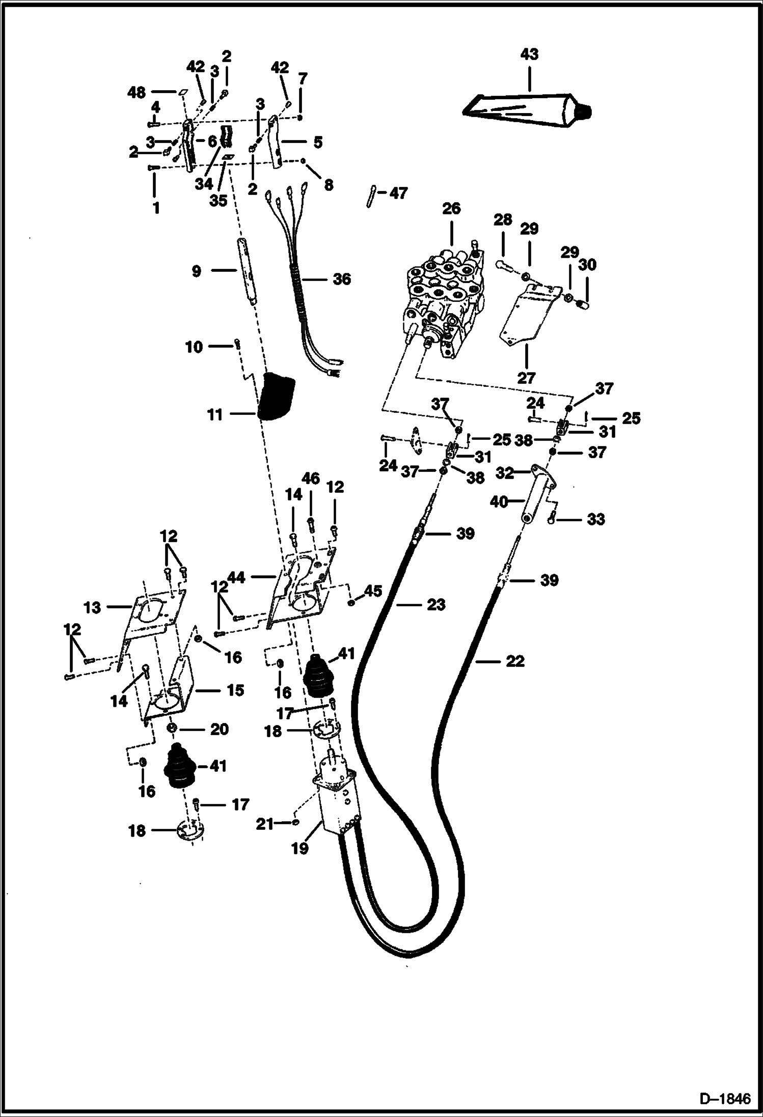 Схема запчастей Bobcat Articulated Loaders - HYDRAULIC LIFT & TILT CONTROL LINKAGE (Joystick Controls) HYDRAULIC SYSTEM