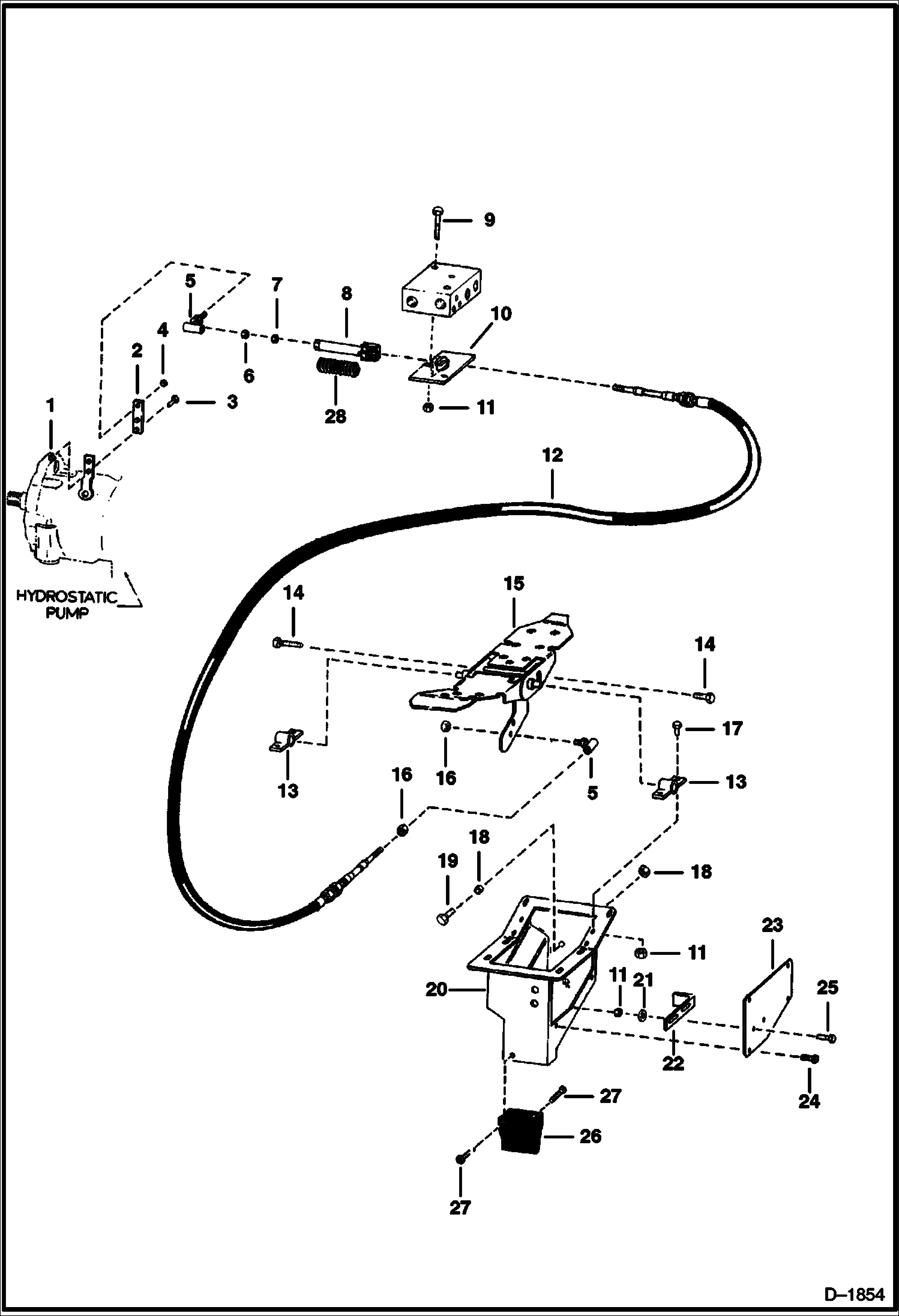 Схема запчастей Bobcat Articulated Loaders - HYDROSTATIC DRIVE CONTROLS HYDROSTATIC SYSTEM