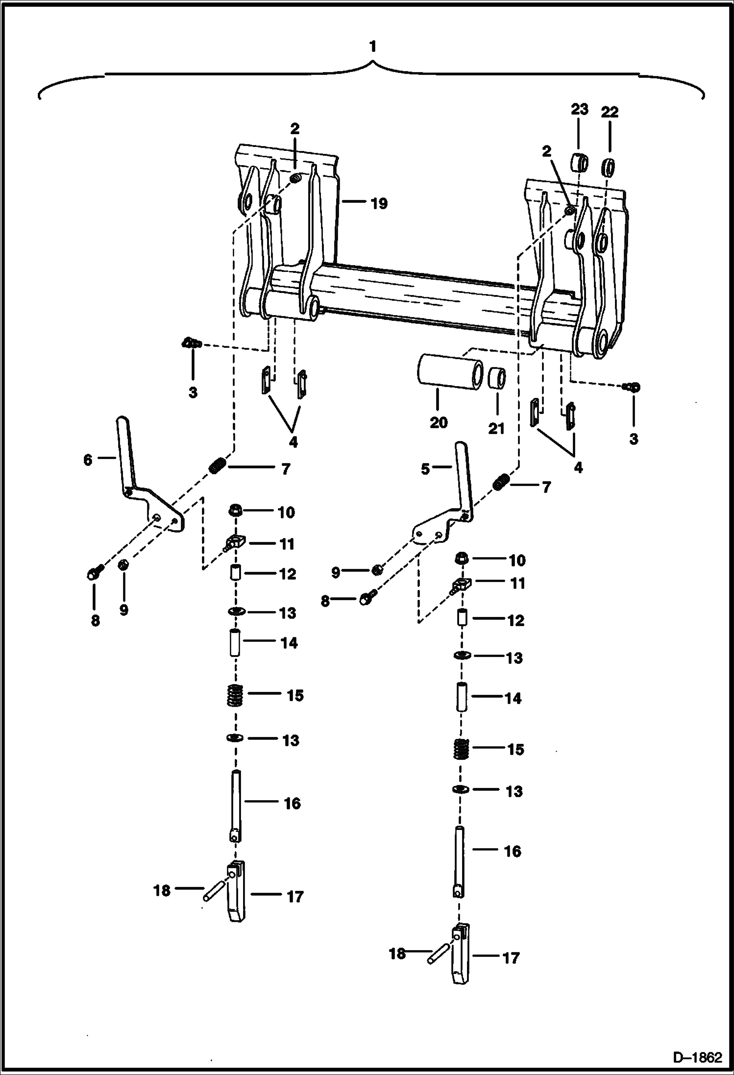 Схема запчастей Bobcat Articulated Loaders - BOB-TACH (S/N 12464 & Below) MAIN FRAME