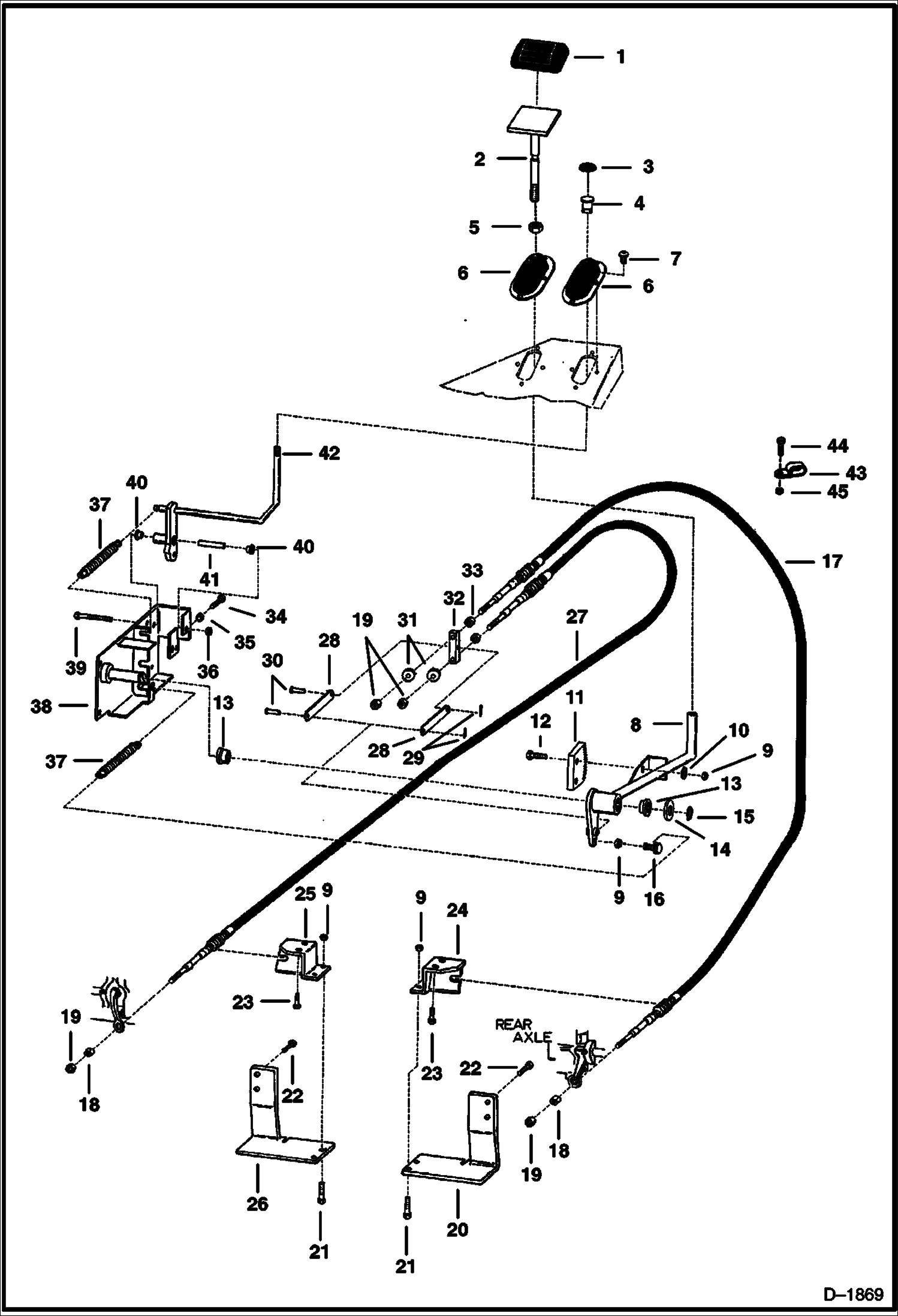 Схема запчастей Bobcat Articulated Loaders - BRAKE LINKAGE DRIVE TRAIN