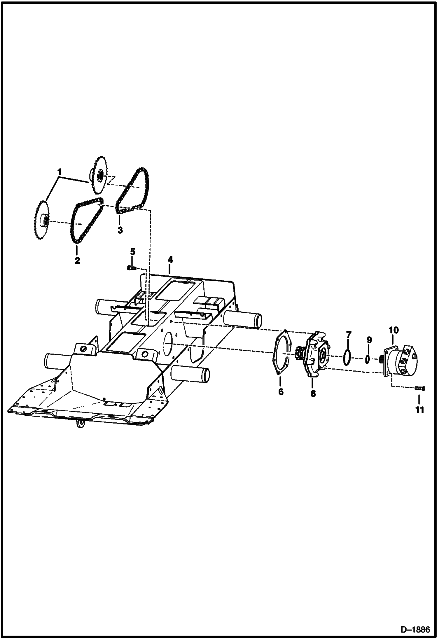 Схема запчастей Bobcat 700s - DRIVE TRAIN (S/N 5158 11001-29999, 5162 11001-19999) DRIVE TRAIN