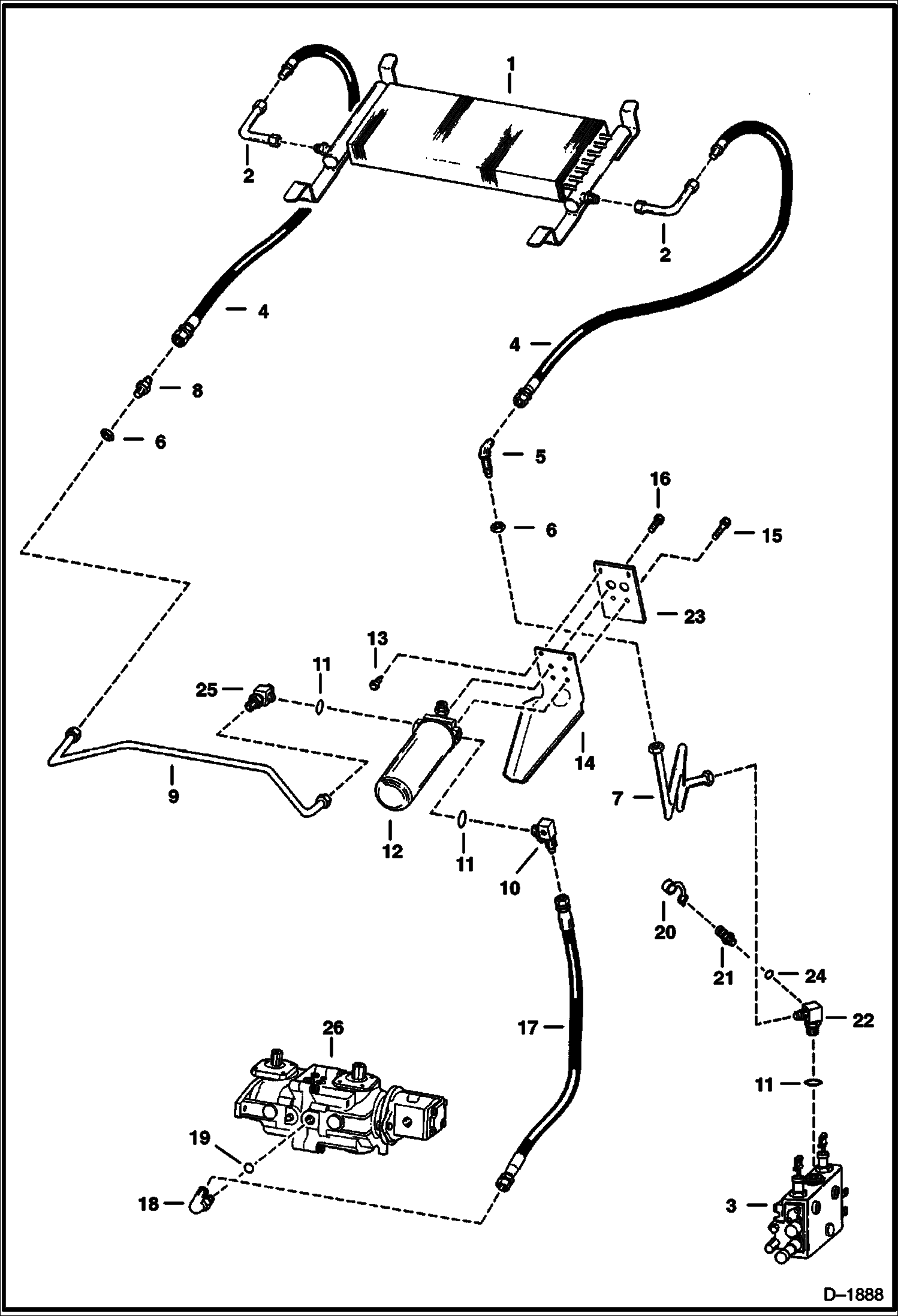 Схема запчастей Bobcat 700s - HYDROSTATIC CIRCUITRY (S/N 5086 19226 & Below) HYDROSTATIC SYSTEM