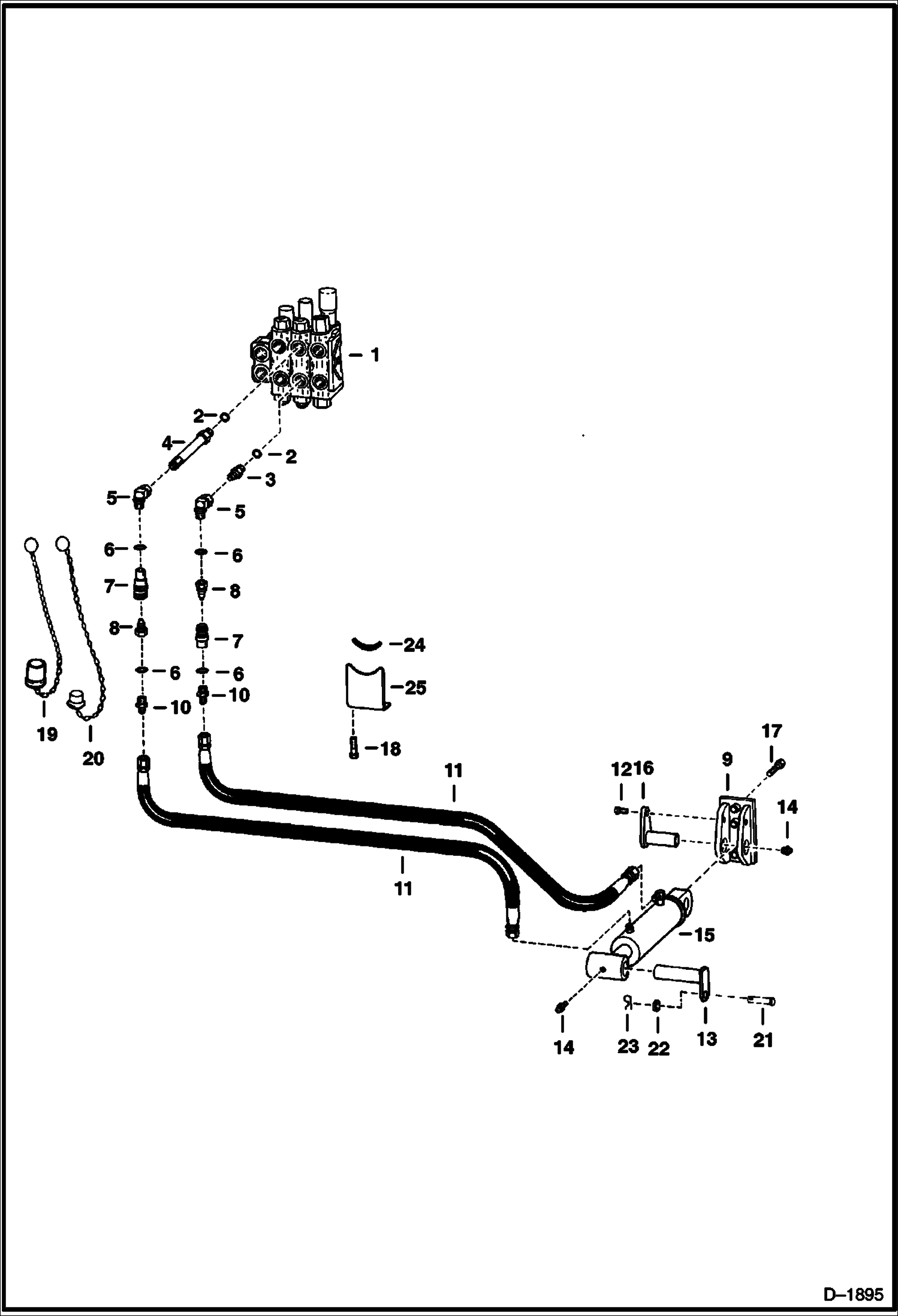 Схема запчастей Bobcat BACKHOE - BACKHOE (Tilt Cylinder Hydraulics) (911B) 911B/914B BACKHOE