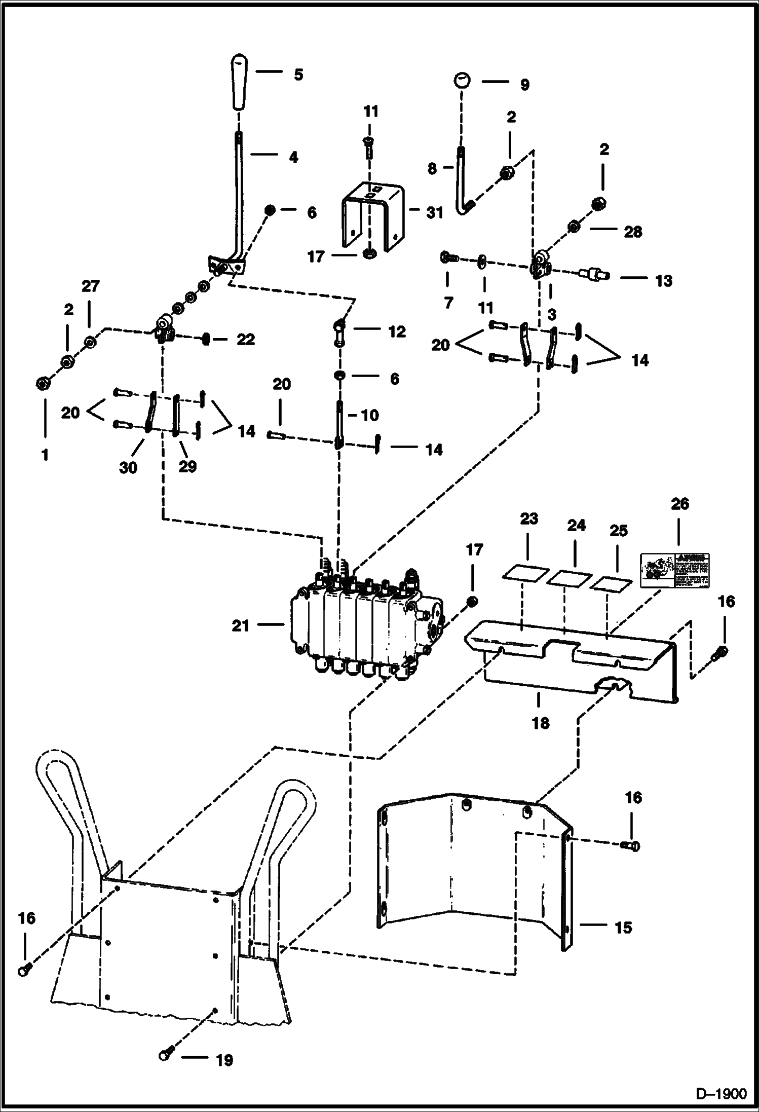 Схема запчастей Bobcat BACKHOE - BACKHOE (Control Levers) (911C) 911C BACKHOE