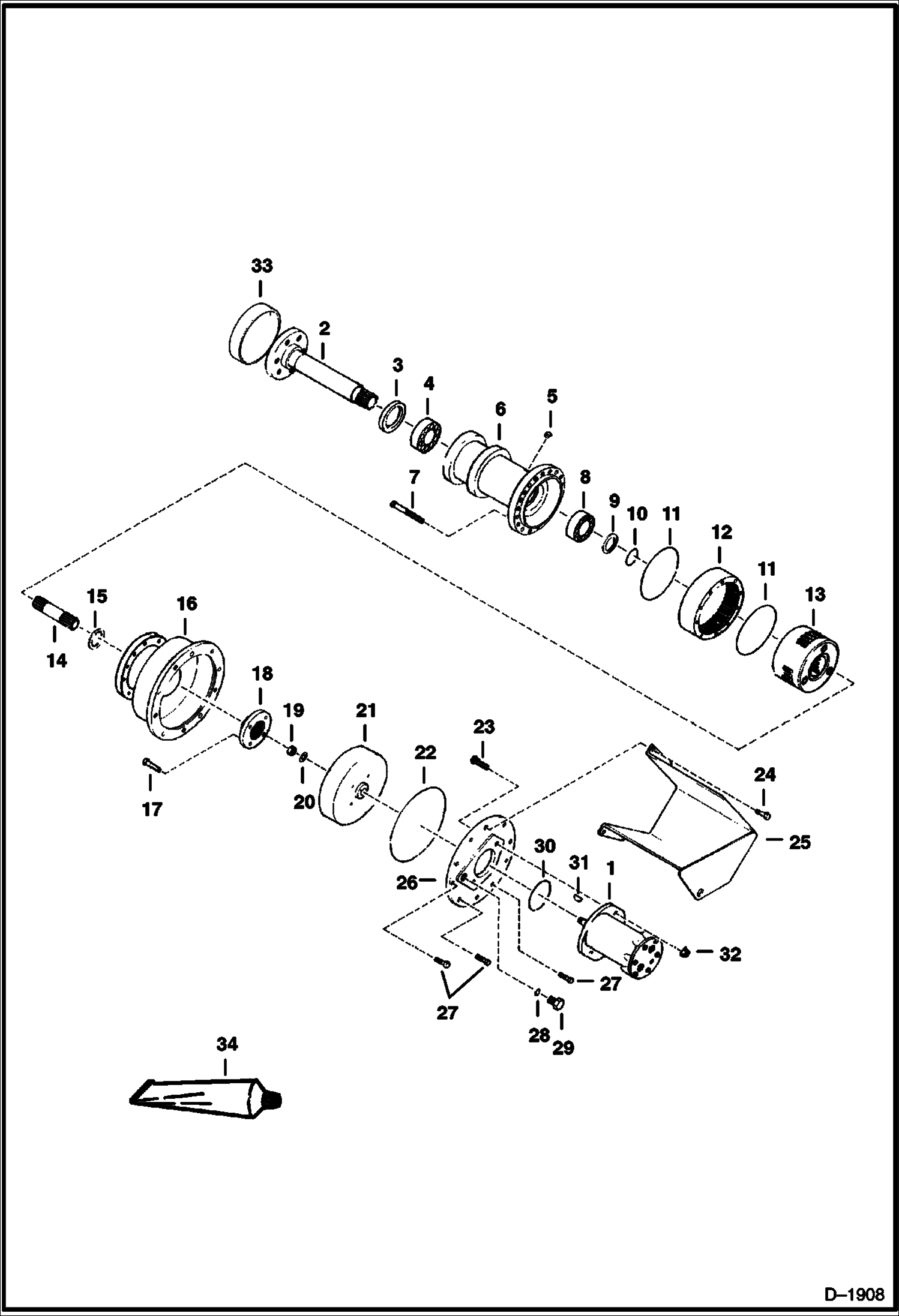 Схема запчастей Bobcat TRENCHERS - TRENCHER (Headdrive Assembly) (LT305) Loader