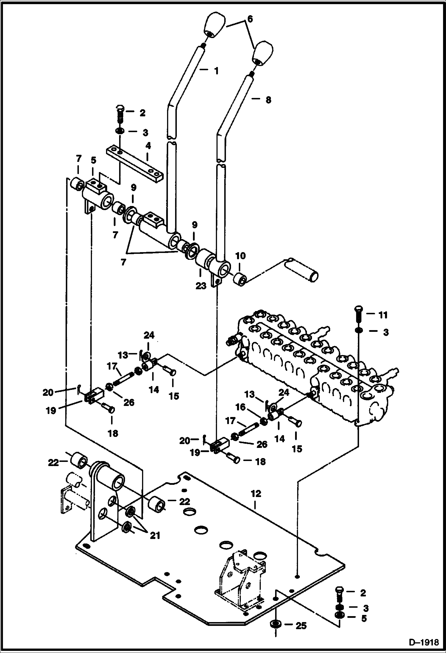 Схема запчастей Bobcat 220 - TRAVEL CONTROLS (S/N 508211001-11308) CONTROLS