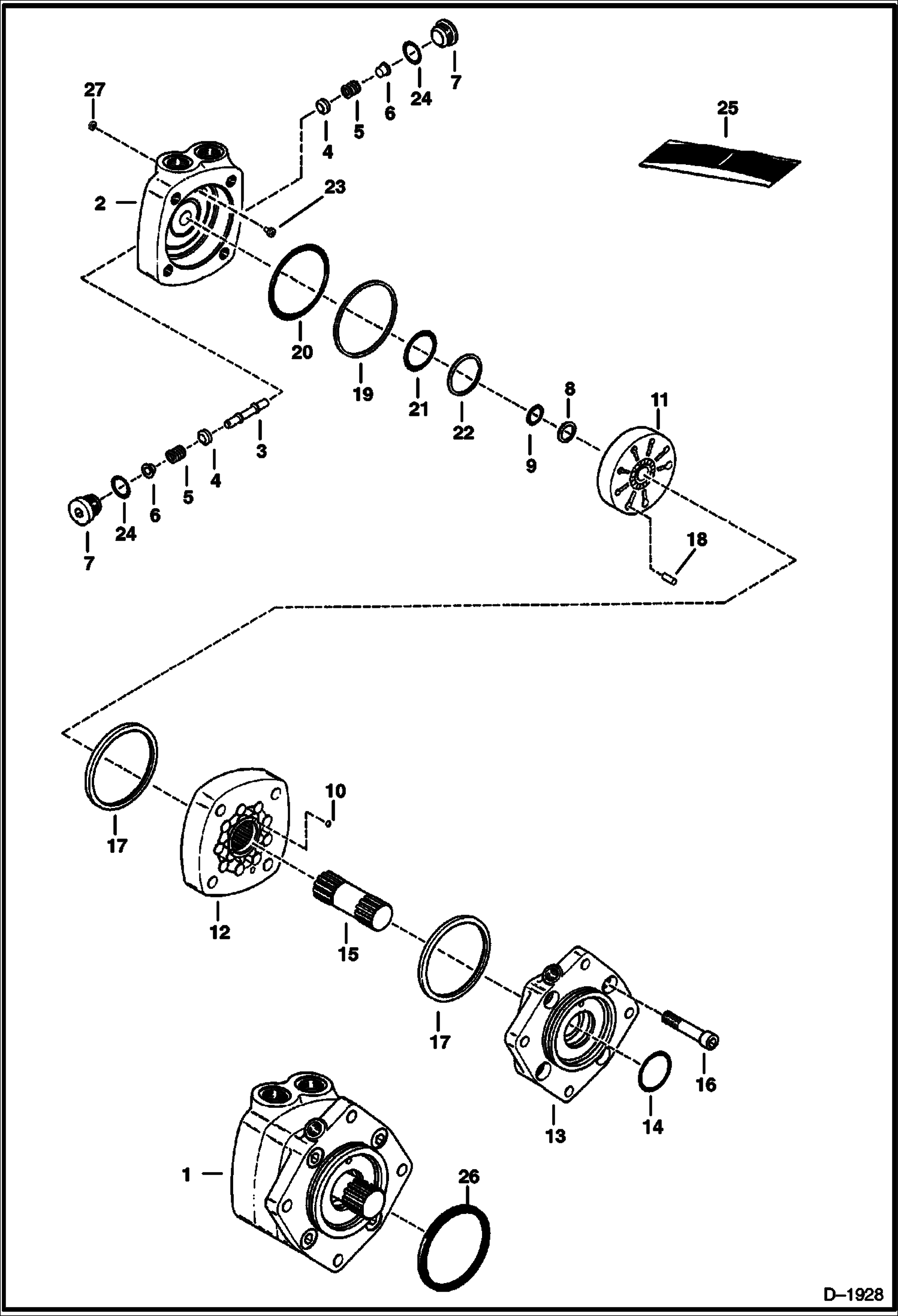 Схема запчастей Bobcat 700s - HYDROSTATIC MOTOR HYDROSTATIC SYSTEM