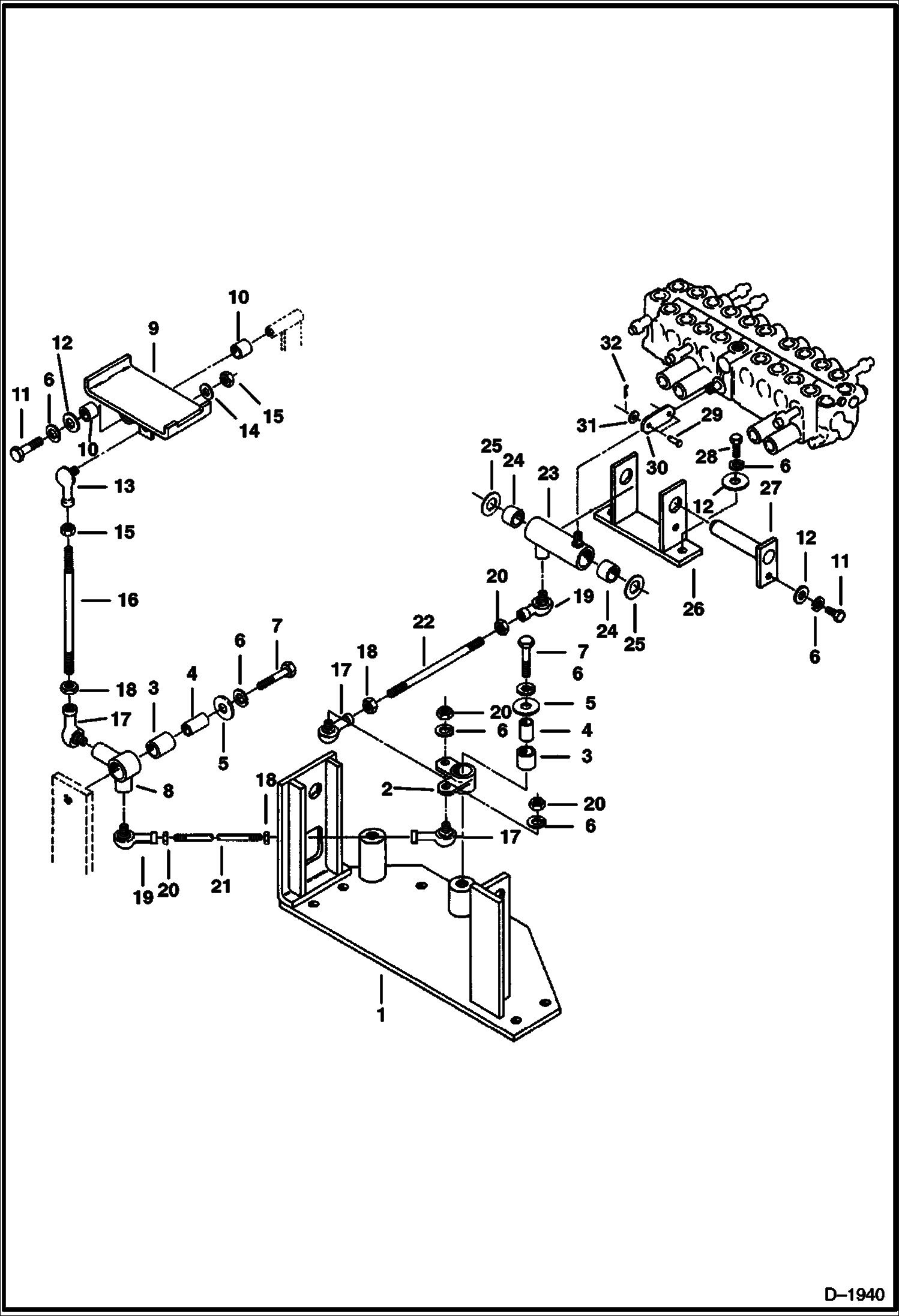 Схема запчастей Bobcat 225 - CONTROL PEDAL (Boom Swing) CONTROLS