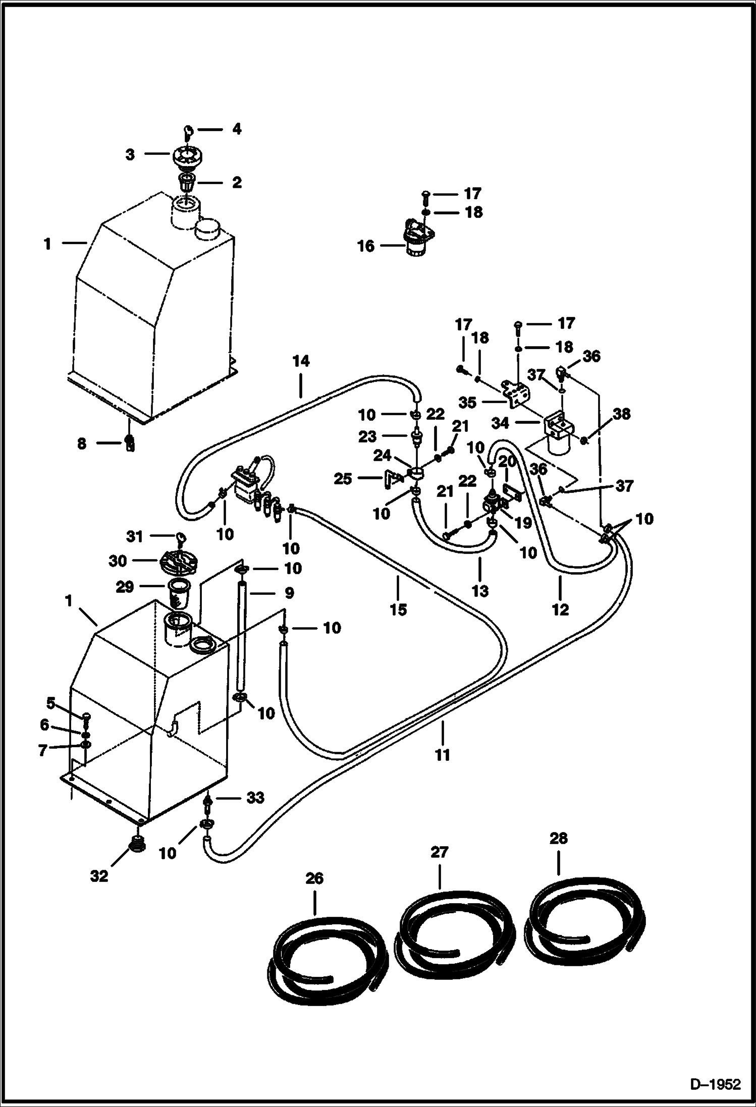 Схема запчастей Bobcat 225 - FUEL SYSTEM POWER UNIT