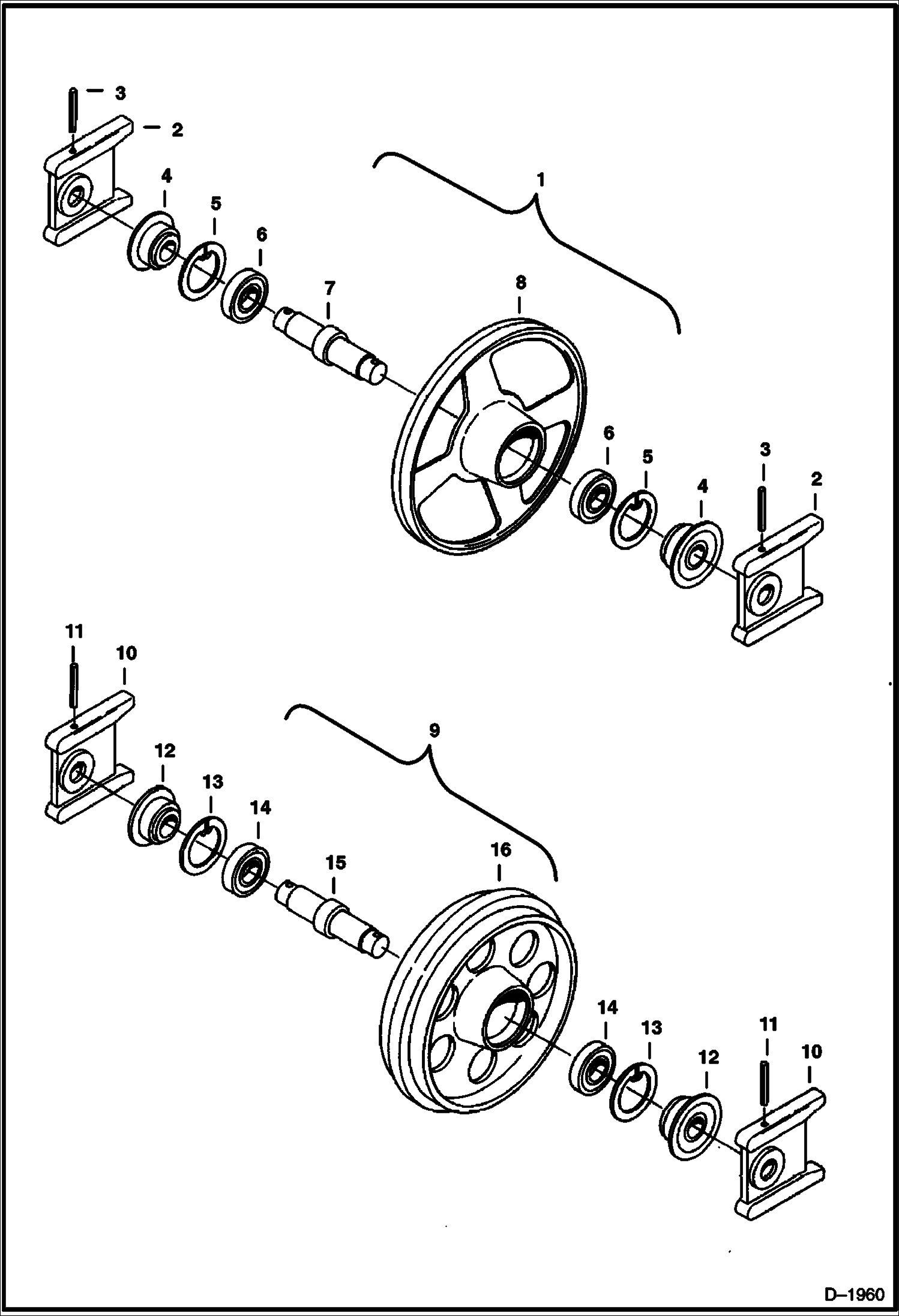 Схема запчастей Bobcat 231 - FRONT IDLER (Steel or Rubber Track) UNDERCARRIAGE