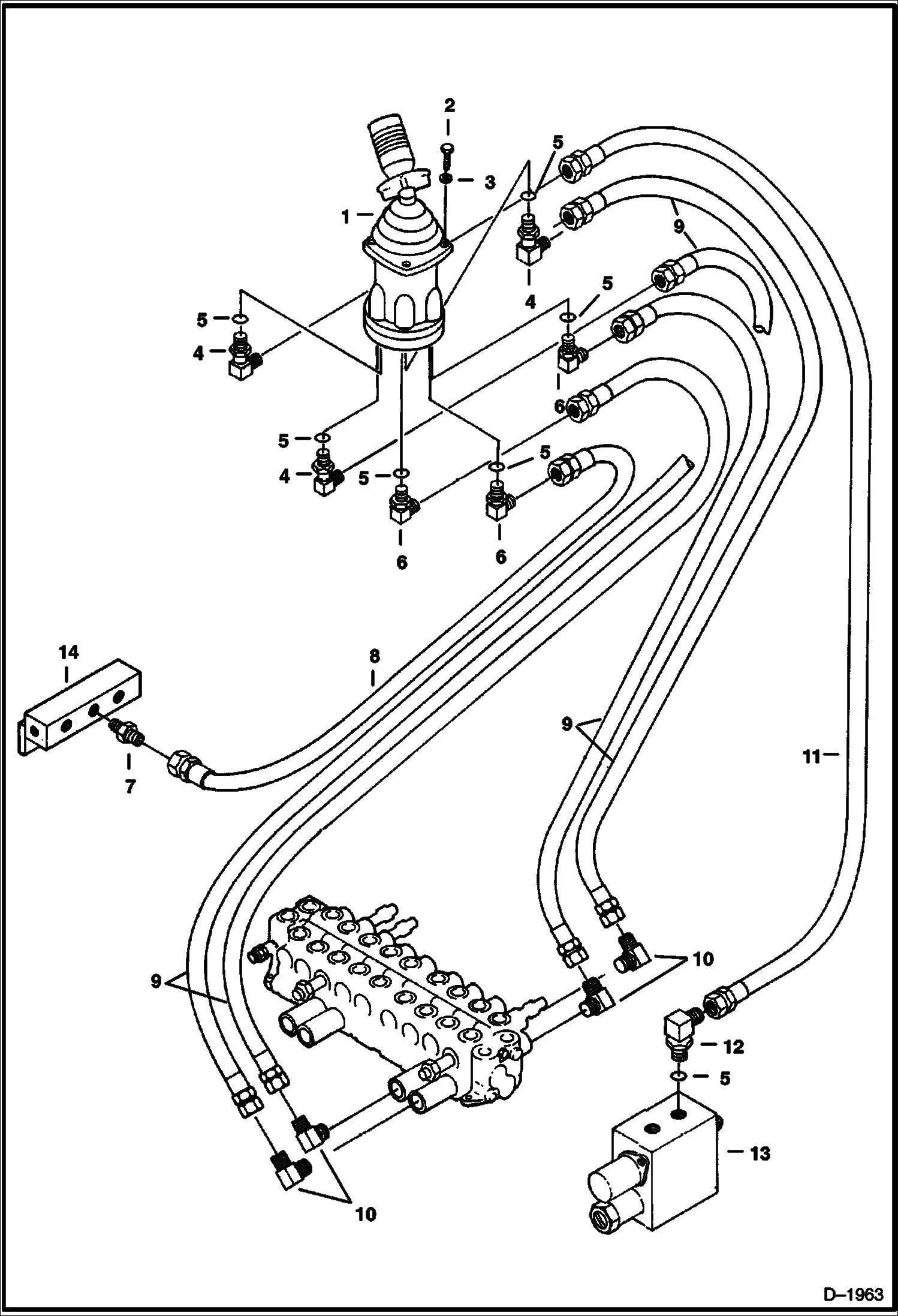 Схема запчастей Bobcat 225 - L.H. JOYSTICK CONTROLS (Arm & Swing) (ISO Control Pattern) CONTROLS