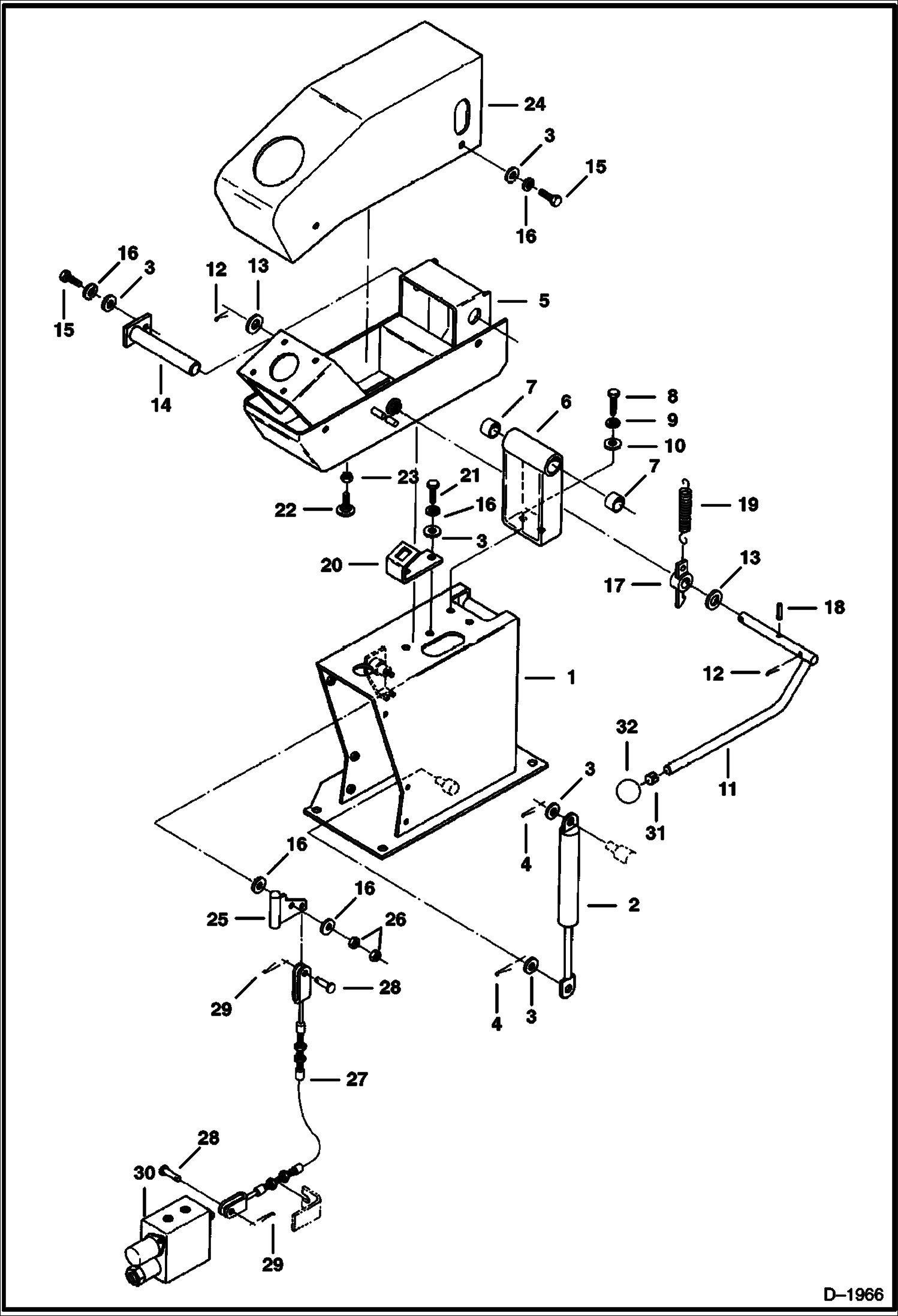 Схема запчастей Bobcat 225 - CONTROL CONSOLE (Left Hand) (S/N 11001 - 11050) CONTROLS