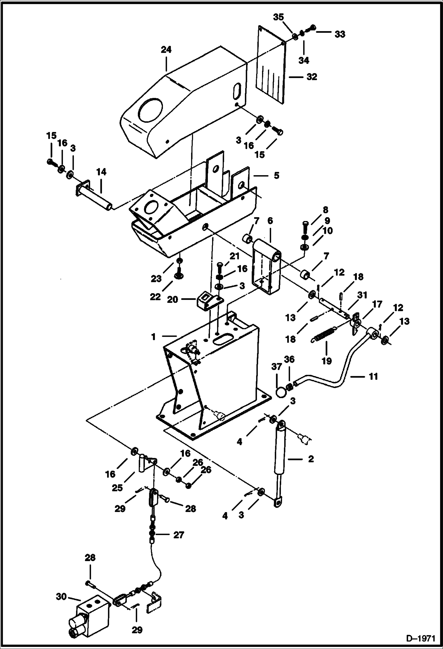 Схема запчастей Bobcat 225 - CONTROL CONSOLE (Left Hand) (S/N 11051 & Above) CONTROLS