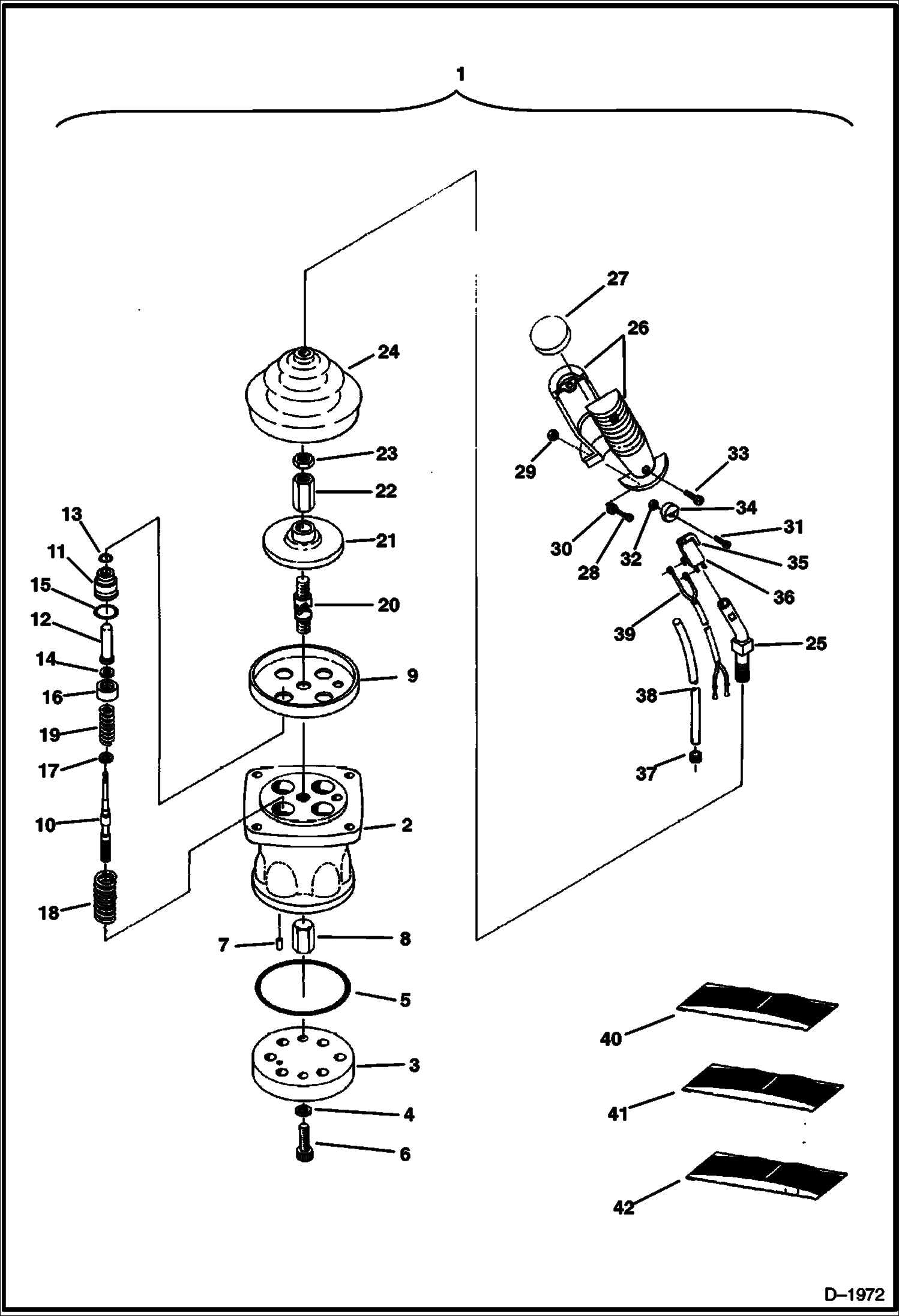 Схема запчастей Bobcat 225 - R.H. JOYSTICK CONTROLS HYDRAULIC SYSTEM