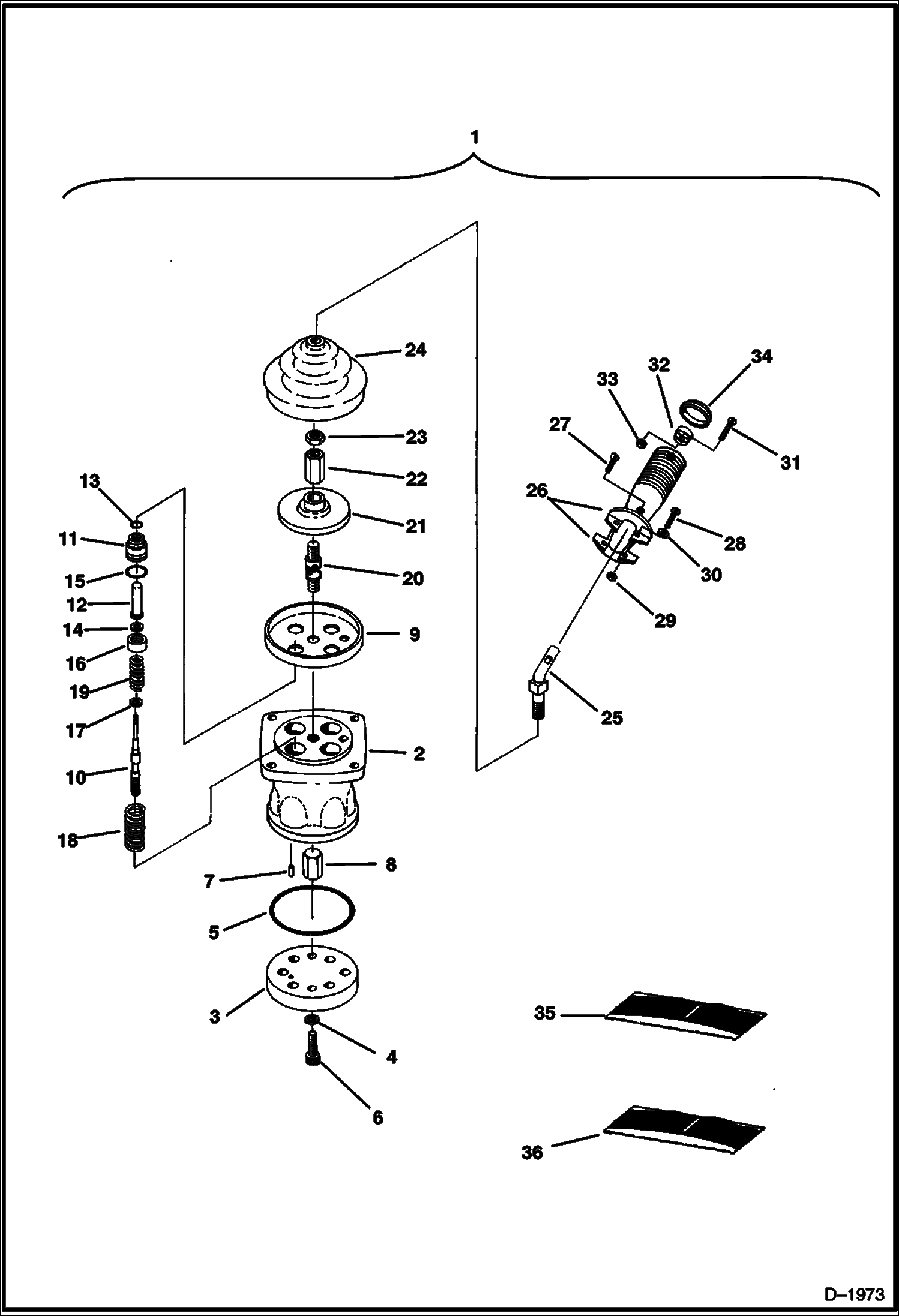 Схема запчастей Bobcat 331 - L.H. JOYSTICK CONTROLS HYDRAULIC SYSTEM