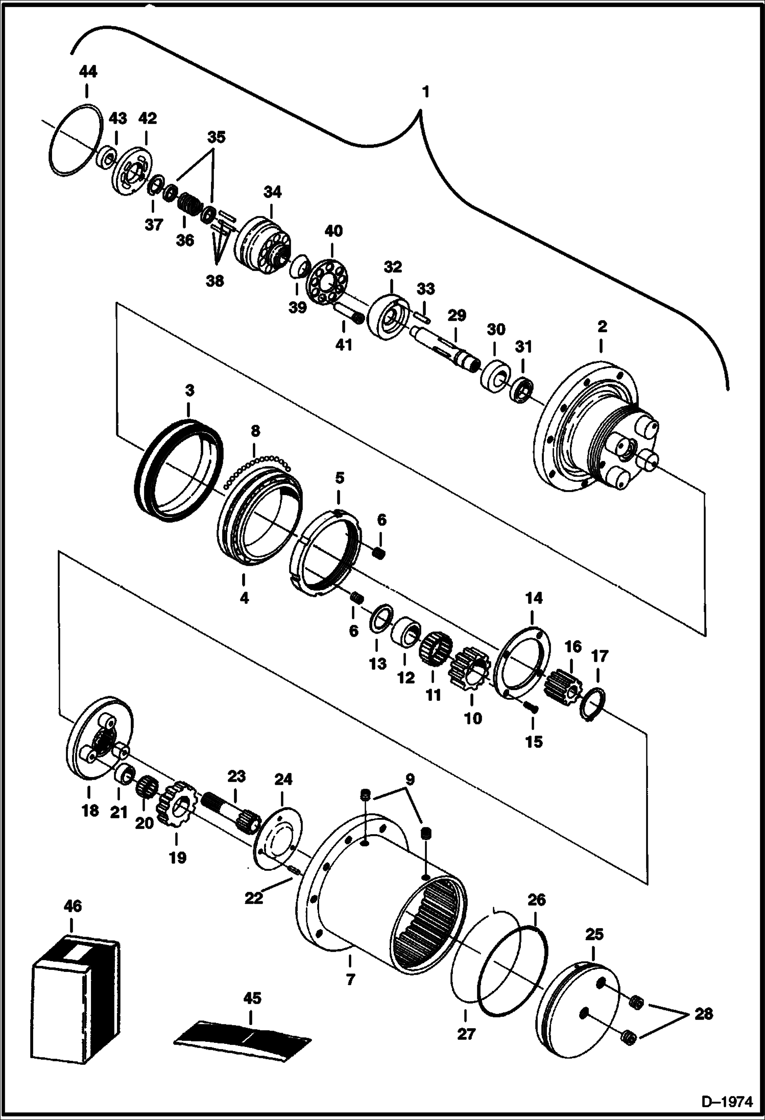 Схема запчастей Bobcat 325 - TRAVEL MOTOR HYDRAULIC SYSTEM