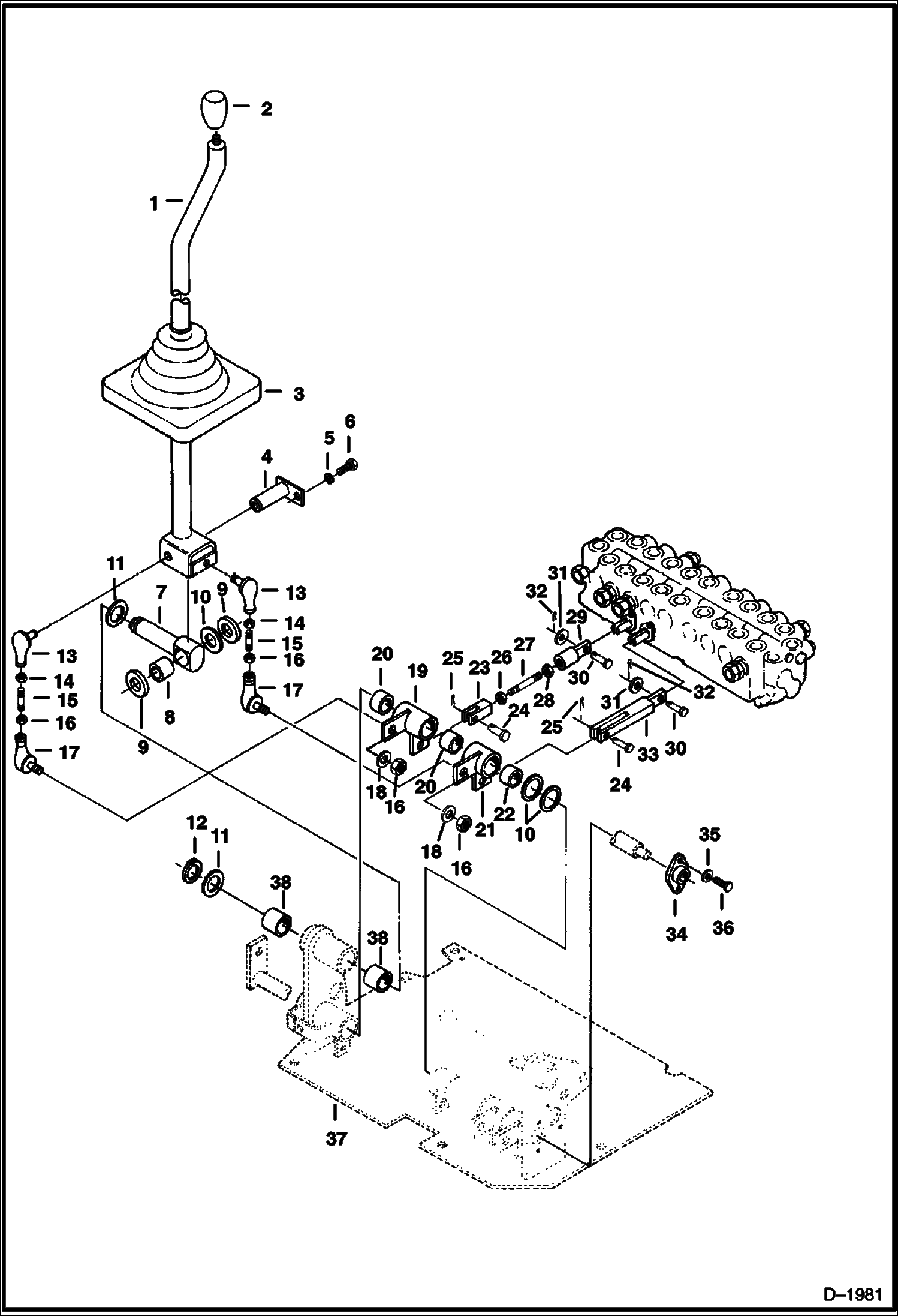 Схема запчастей Bobcat 220 - BOOM & BUCKET CONTROL (S/N 508211309 & Above) CONTROLS