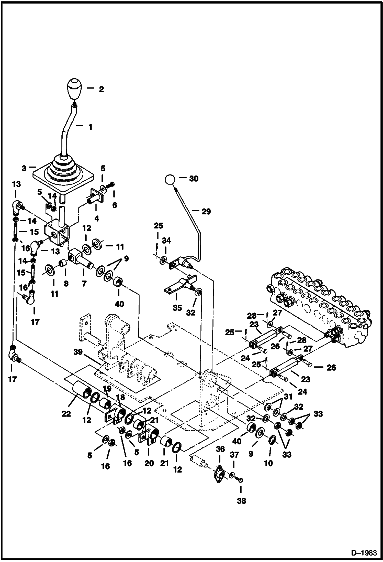 Схема запчастей Bobcat 220 - SWIVEL & ARM CONTROL (S/N 508211309 & Above) CONTROLS