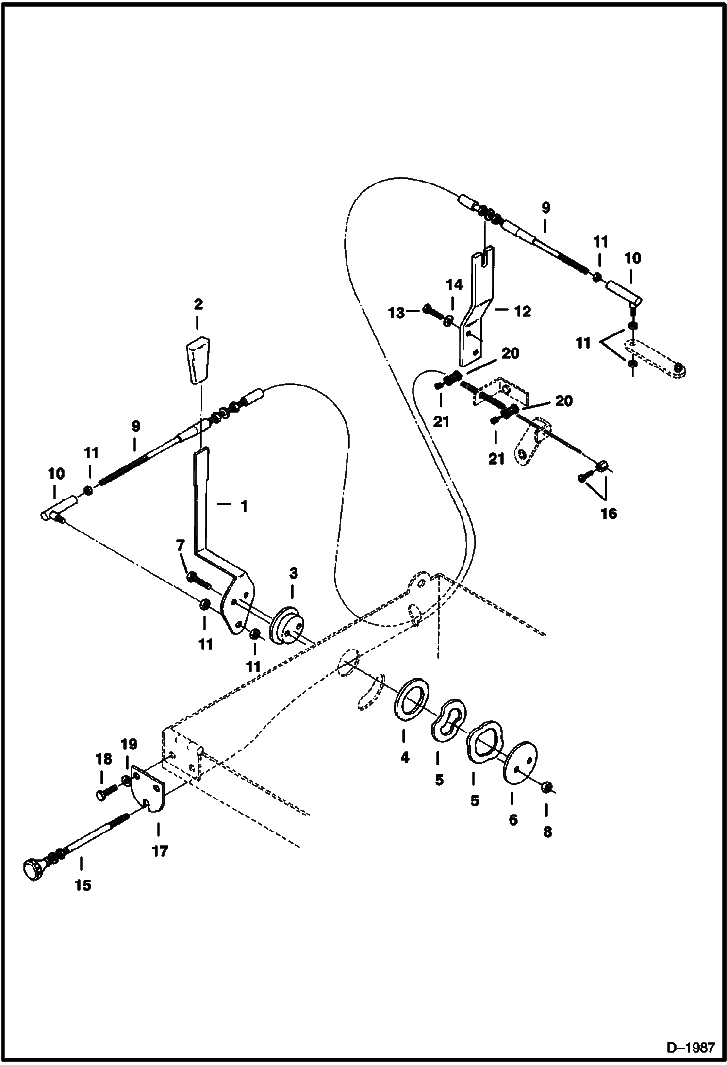 Схема запчастей Bobcat 220 - FUEL CONTROL LEVER POWER UNIT