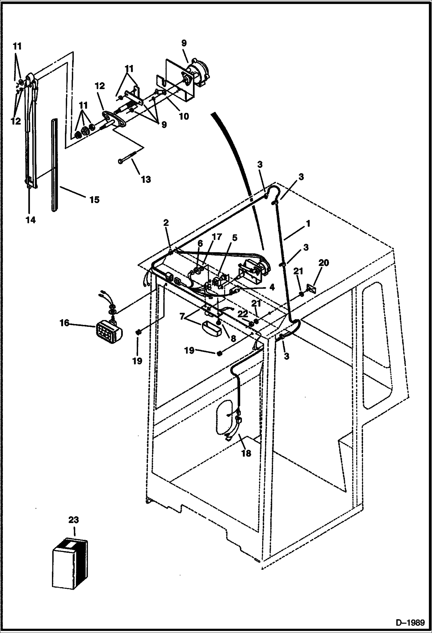 Схема запчастей Bobcat 220 - OPERATOR CAB ELECTRICAL SYSTEM MAIN FRAME