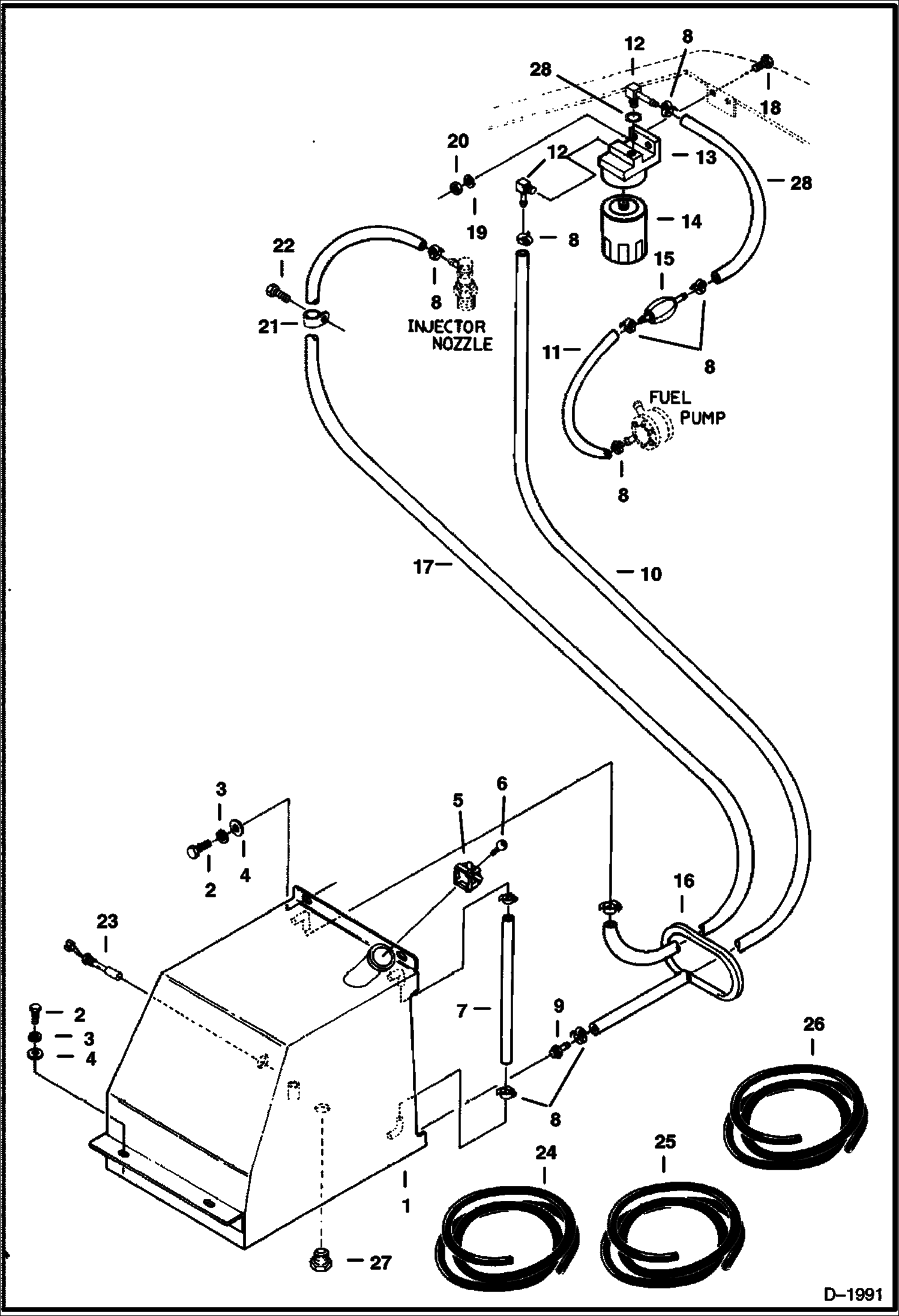 Схема запчастей Bobcat 220 - FUEL SYSTEM POWER UNIT